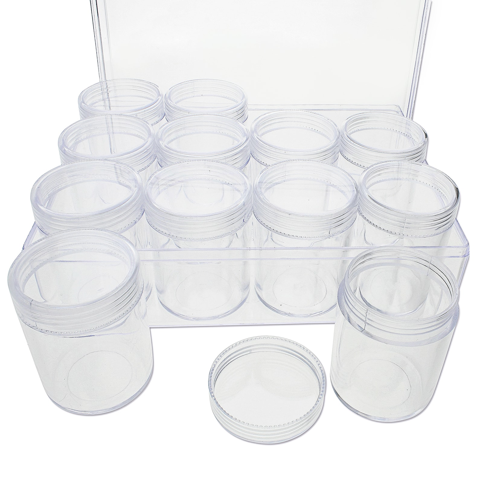 The Beadsmith® 6'' x 5'' x 2'' Clear Storage Box with Jars