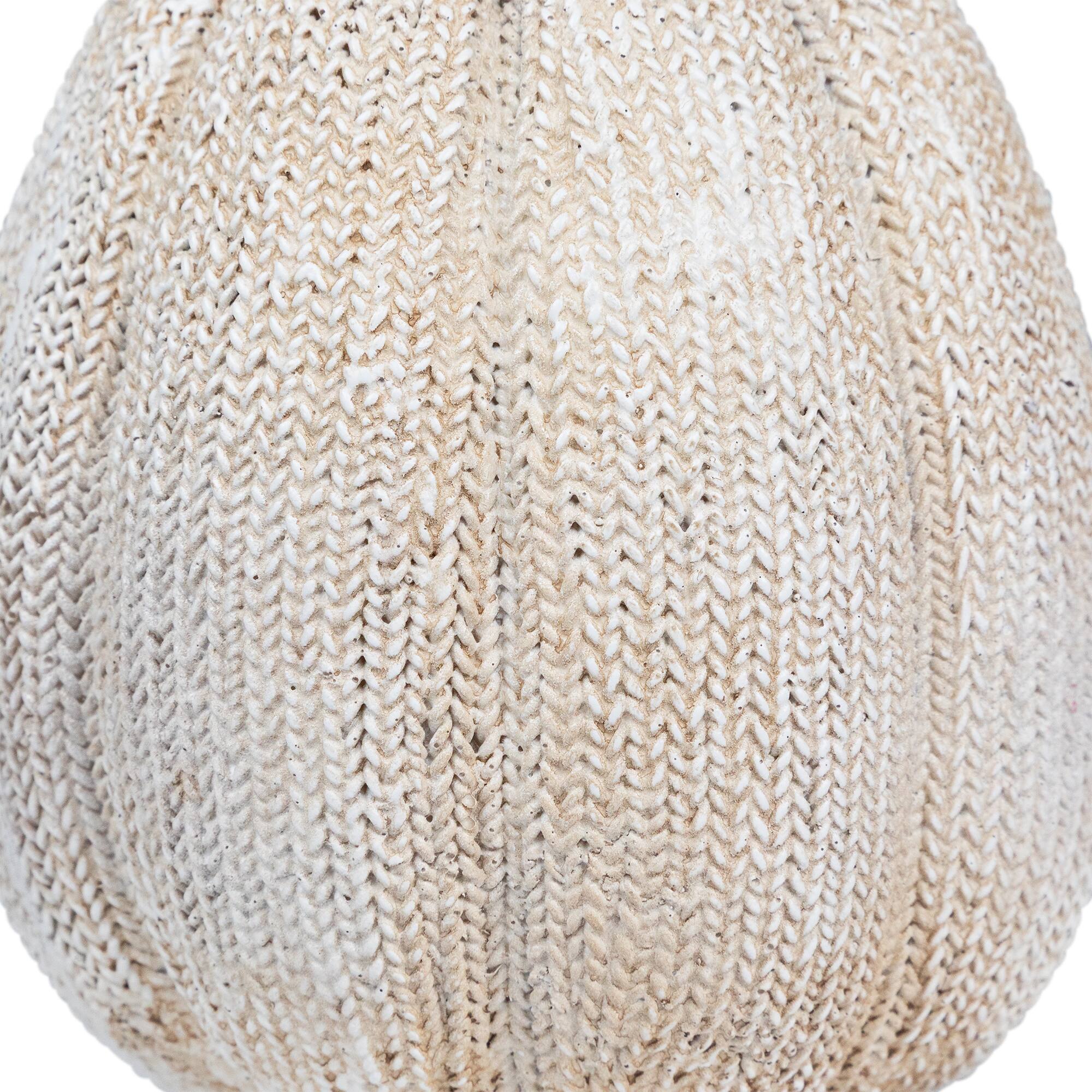 6.25" White Pumpkin Autumn Harvest Thanksgiving Tabletop Decoration