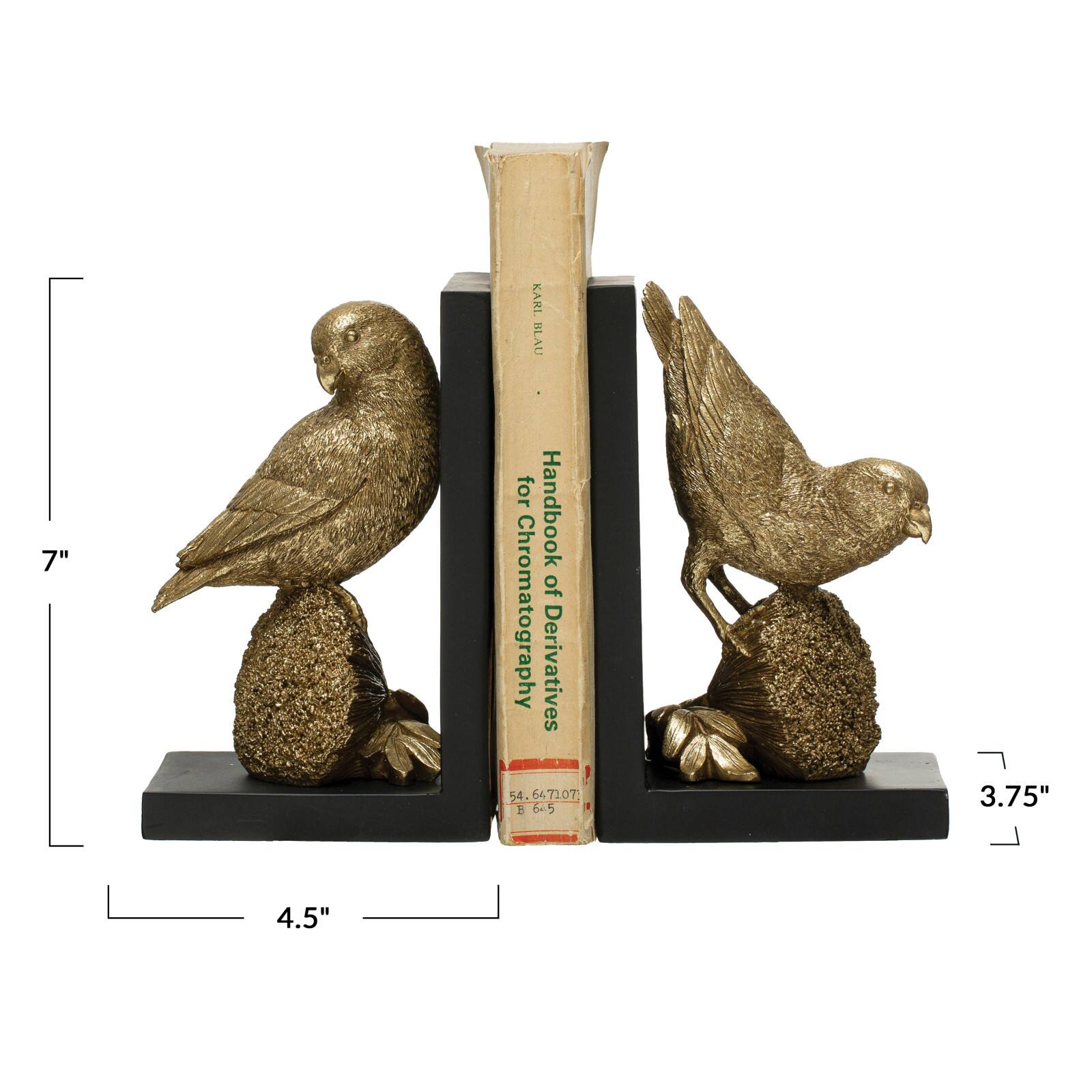 Hello Honey® Gold Parrot Bookends Set