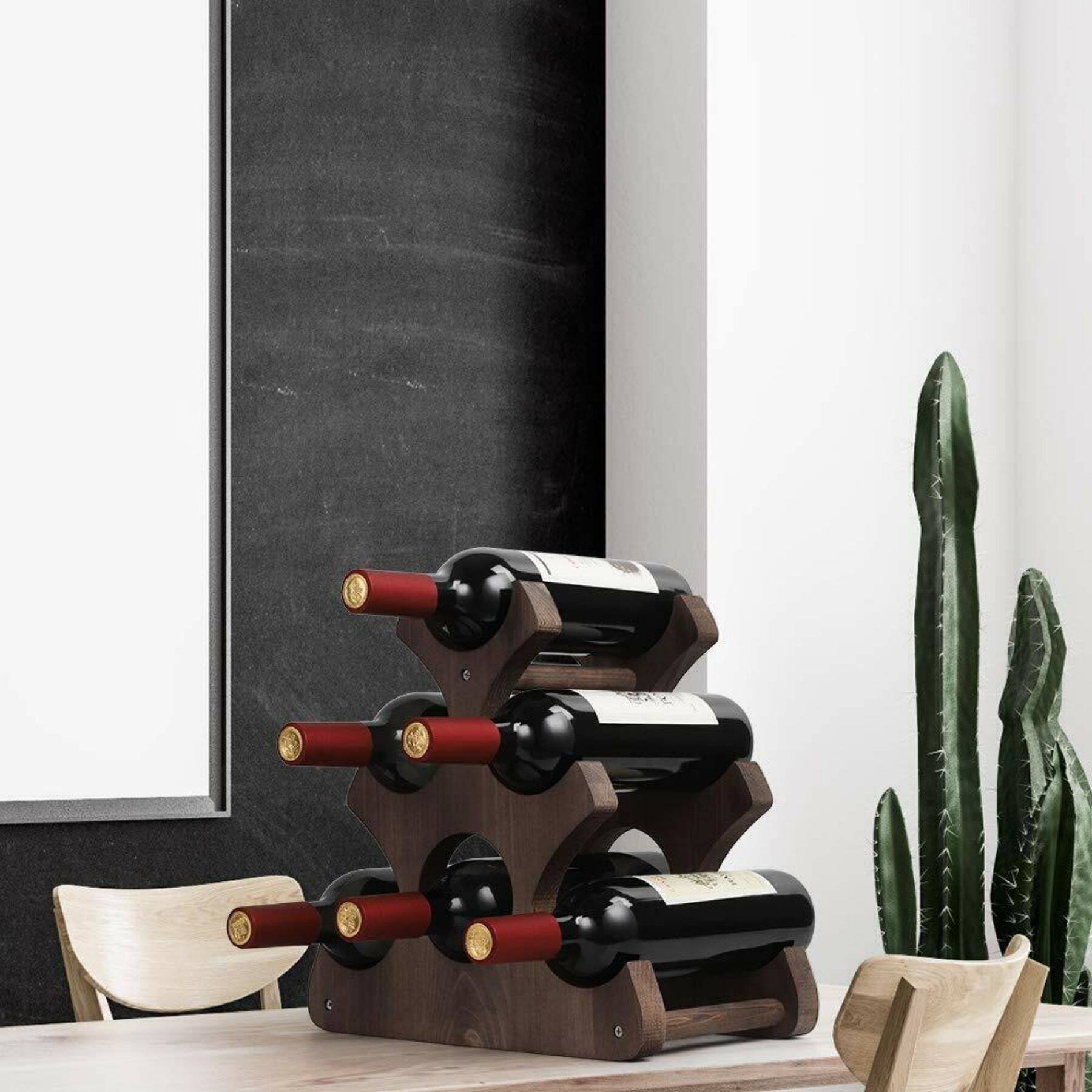 NEX™ 16" Countertop 6-Bottle Wood Wine Rack