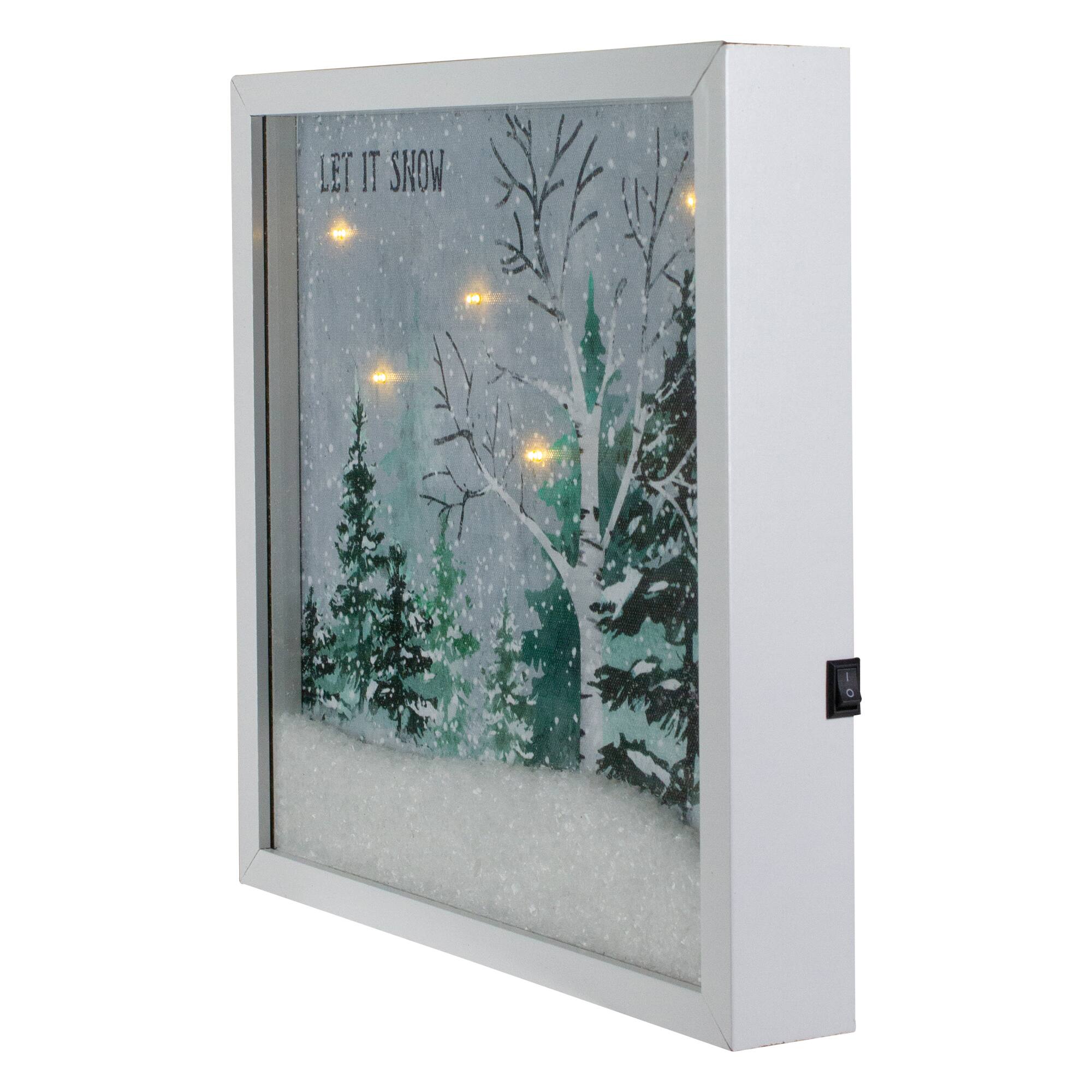 10" LED Lighted Let it Snow Winter Forest Christmas Wall Art