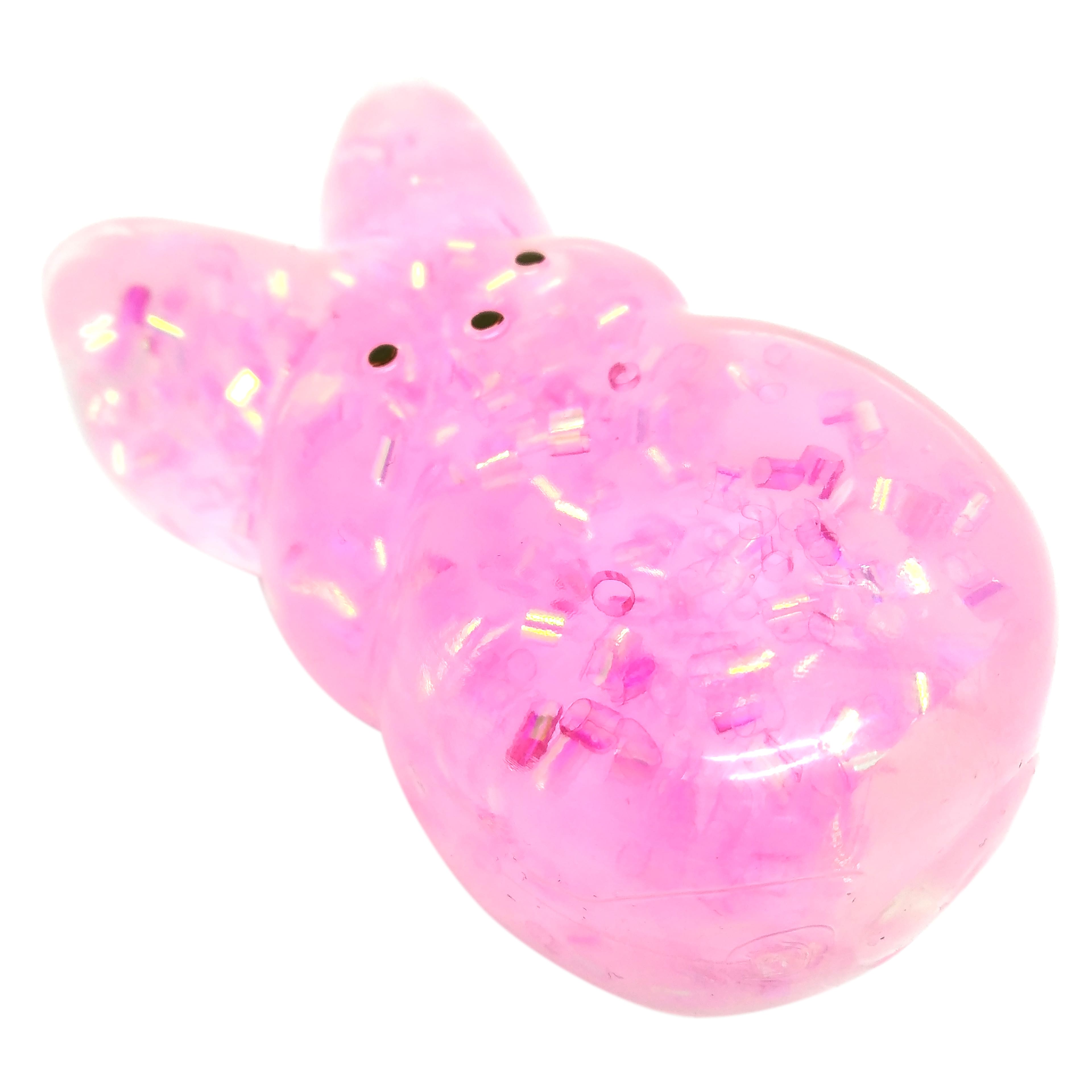 PEEPS&#xAE; Pink Bunny Tinsel Squeeze Toy