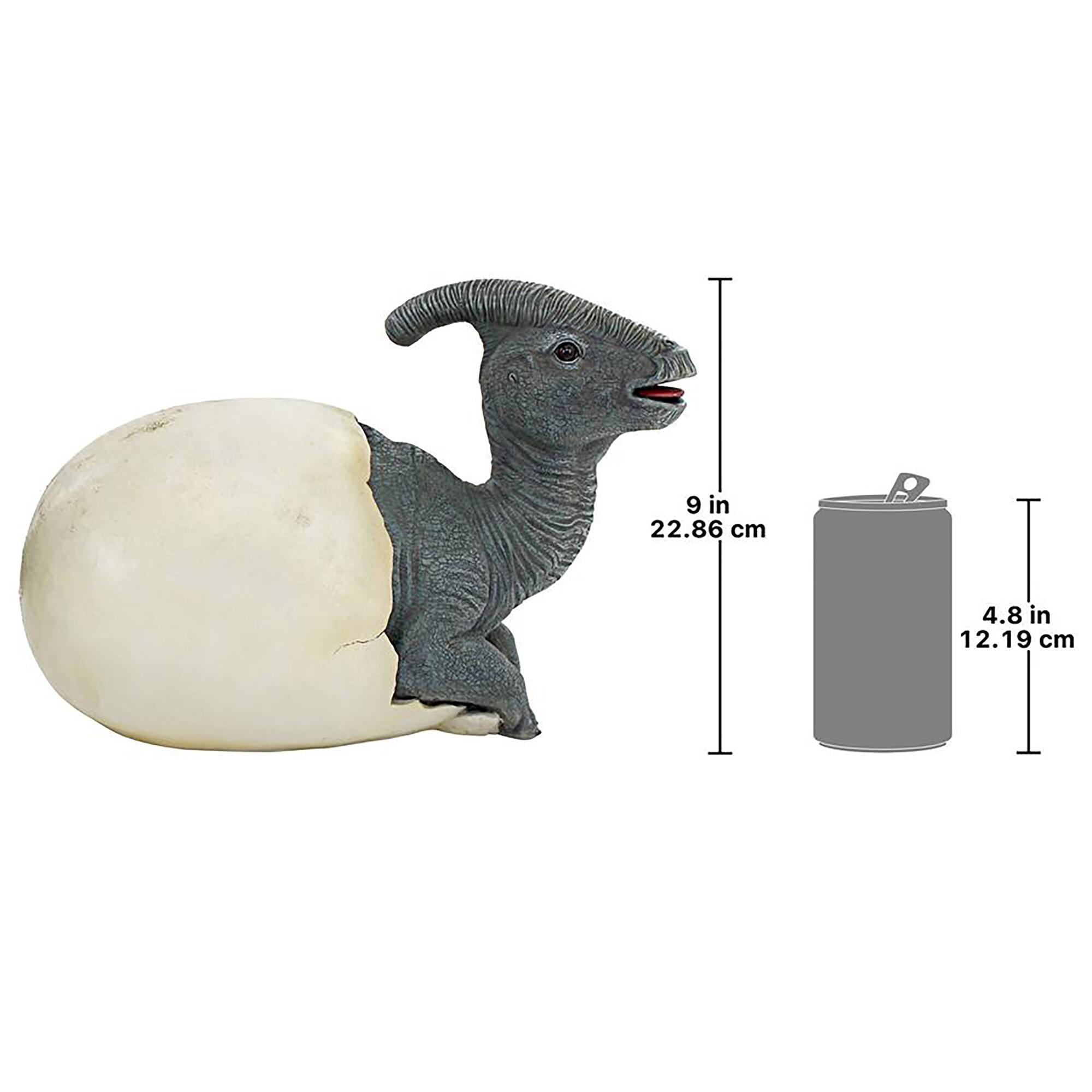 Design Toscano 13" Prehistoric Parasaurolophus Dinosaur Egg Hatchling Garden Statue