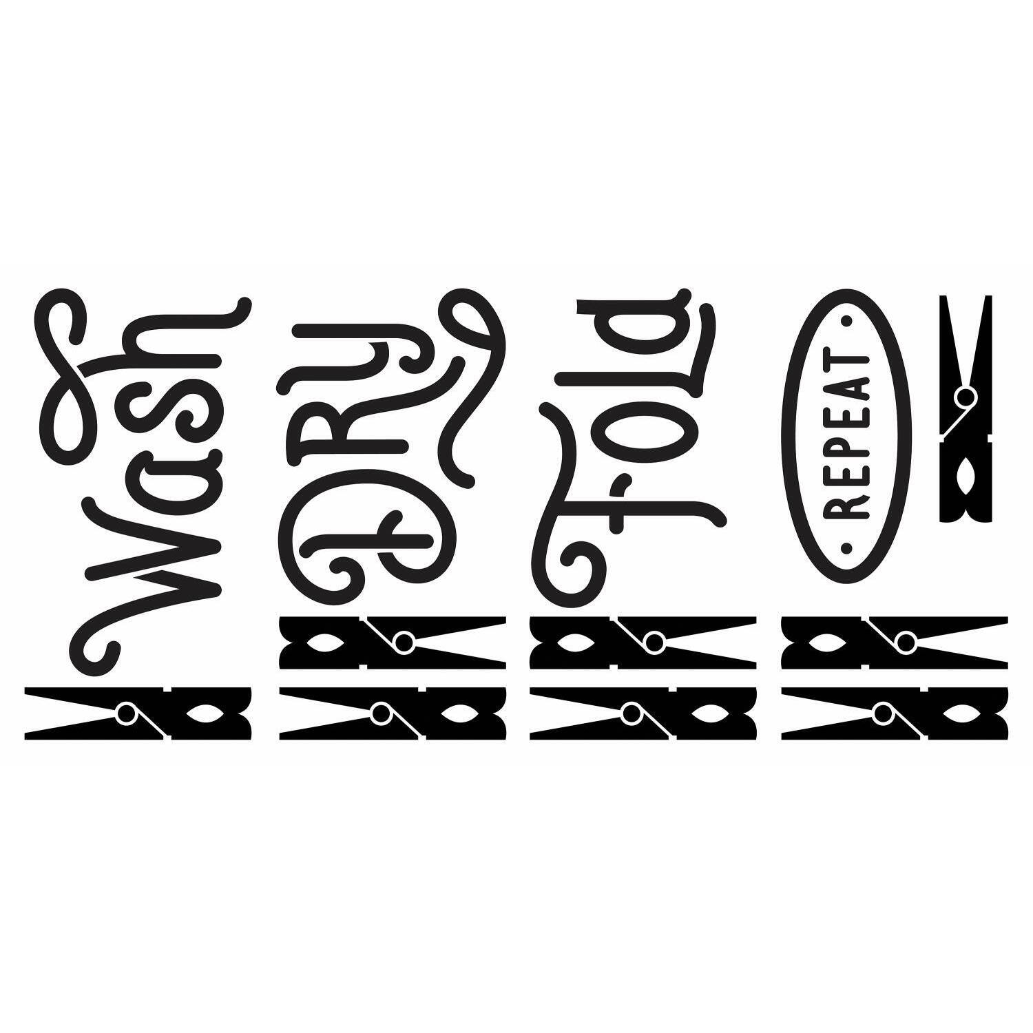 RoomMates Wash Dry Fold Repeat Peel &#x26; Stick Wall Decals