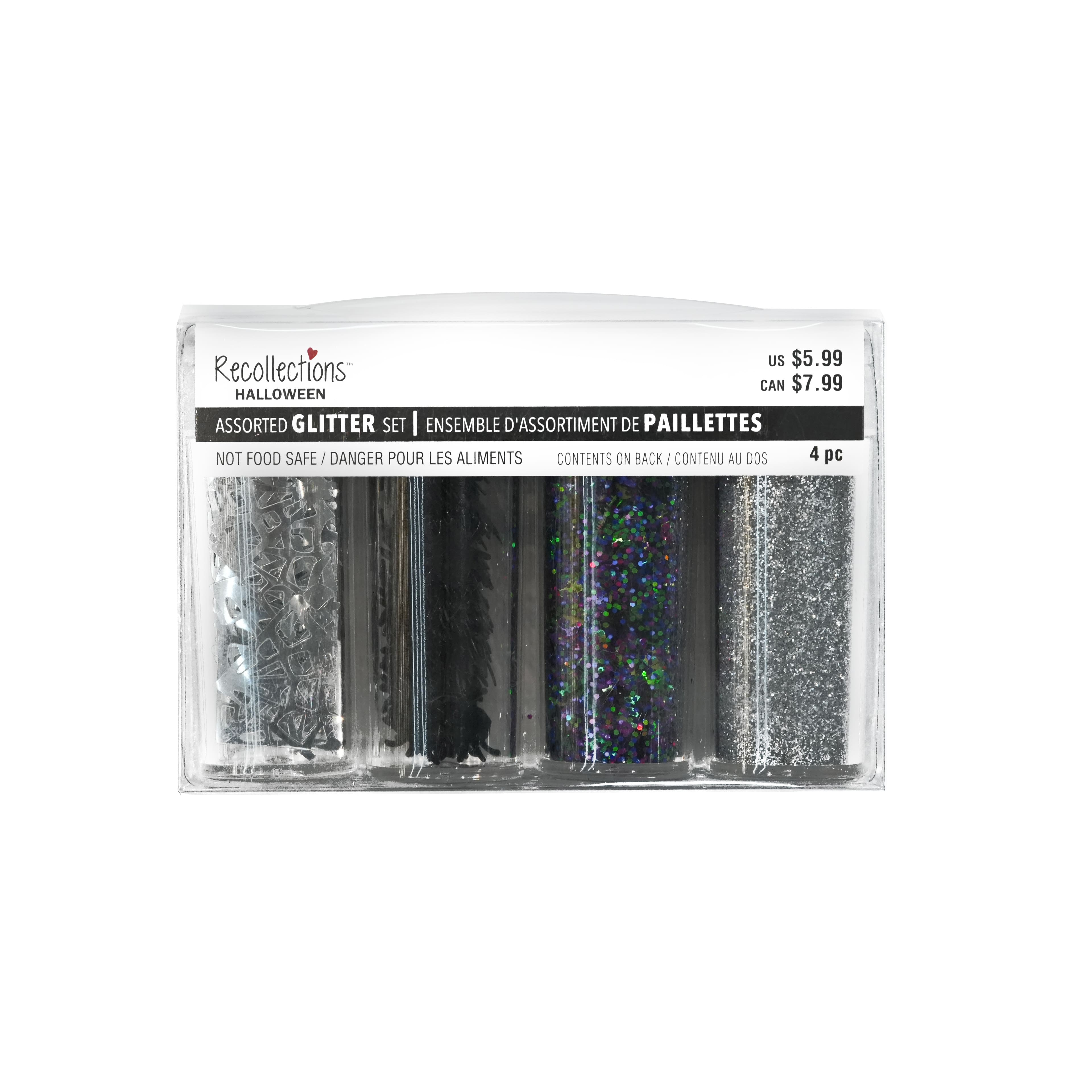 Halloween Webs &#x26; Spiders Mixed 4-Piece Glitter Set by Recollections&#x2122;