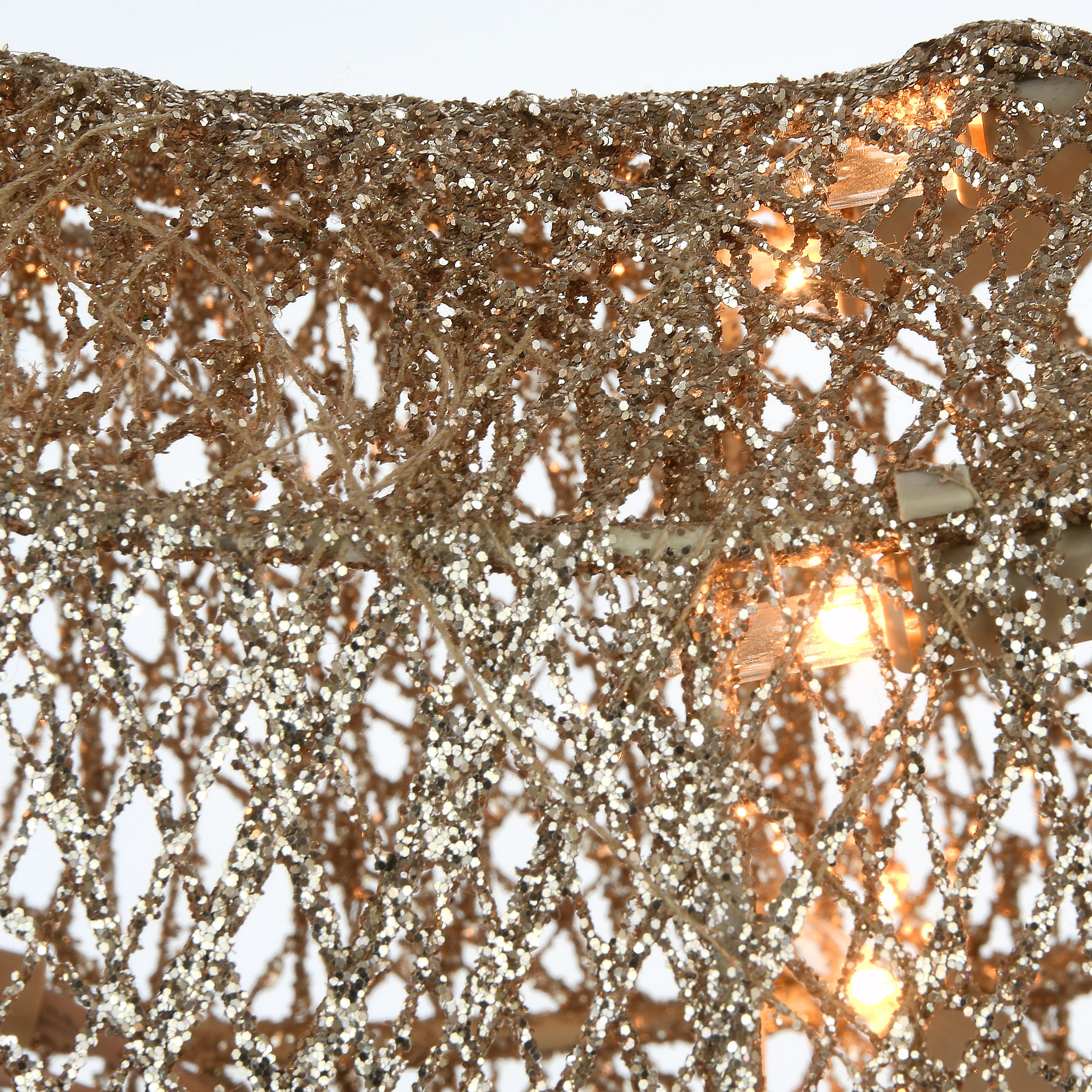 Crystal Splendor Champagne Doe and Fawn with 105 LED Mini Lights