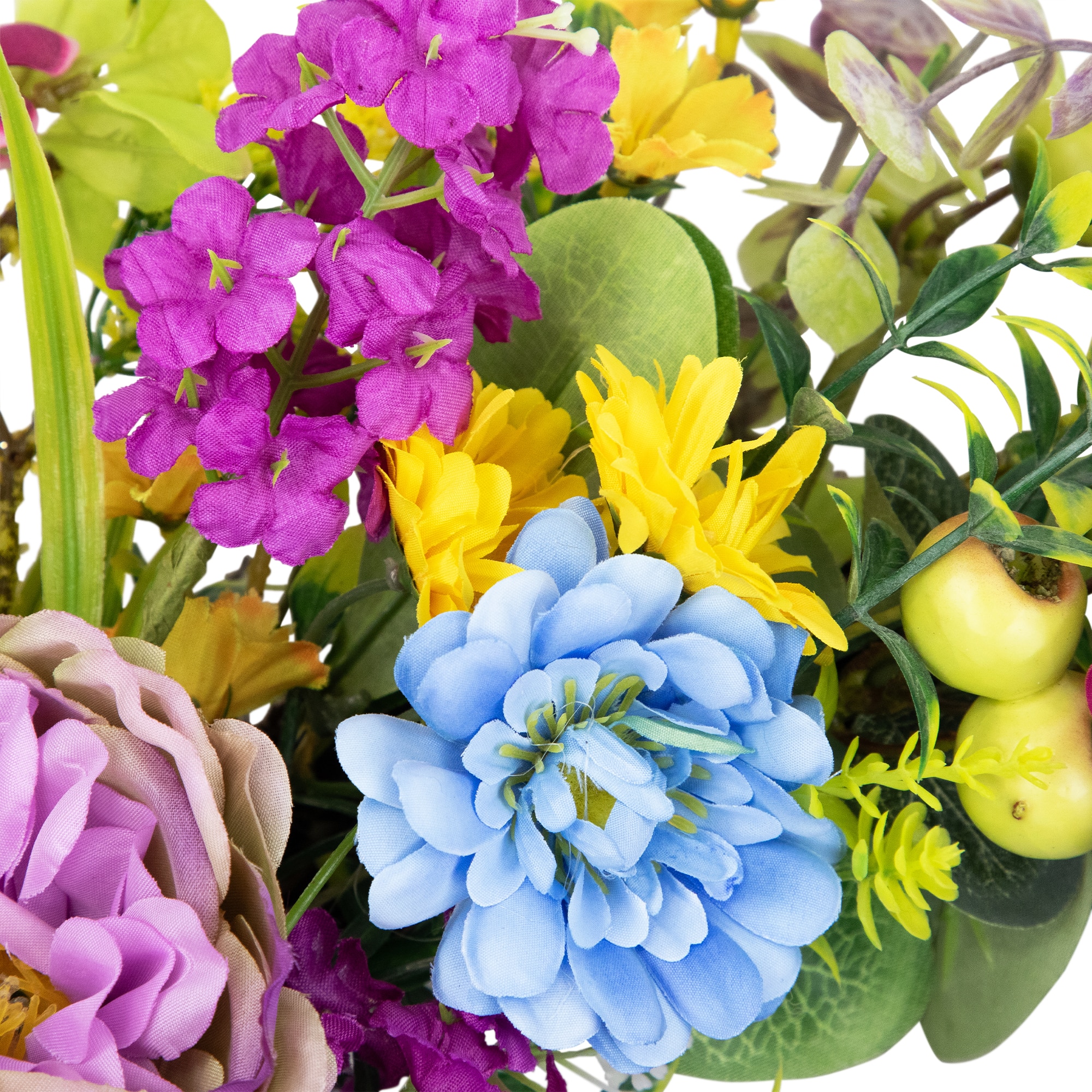 24" Multicolor Floral, Eucalyptus & Olive Spring Wreath