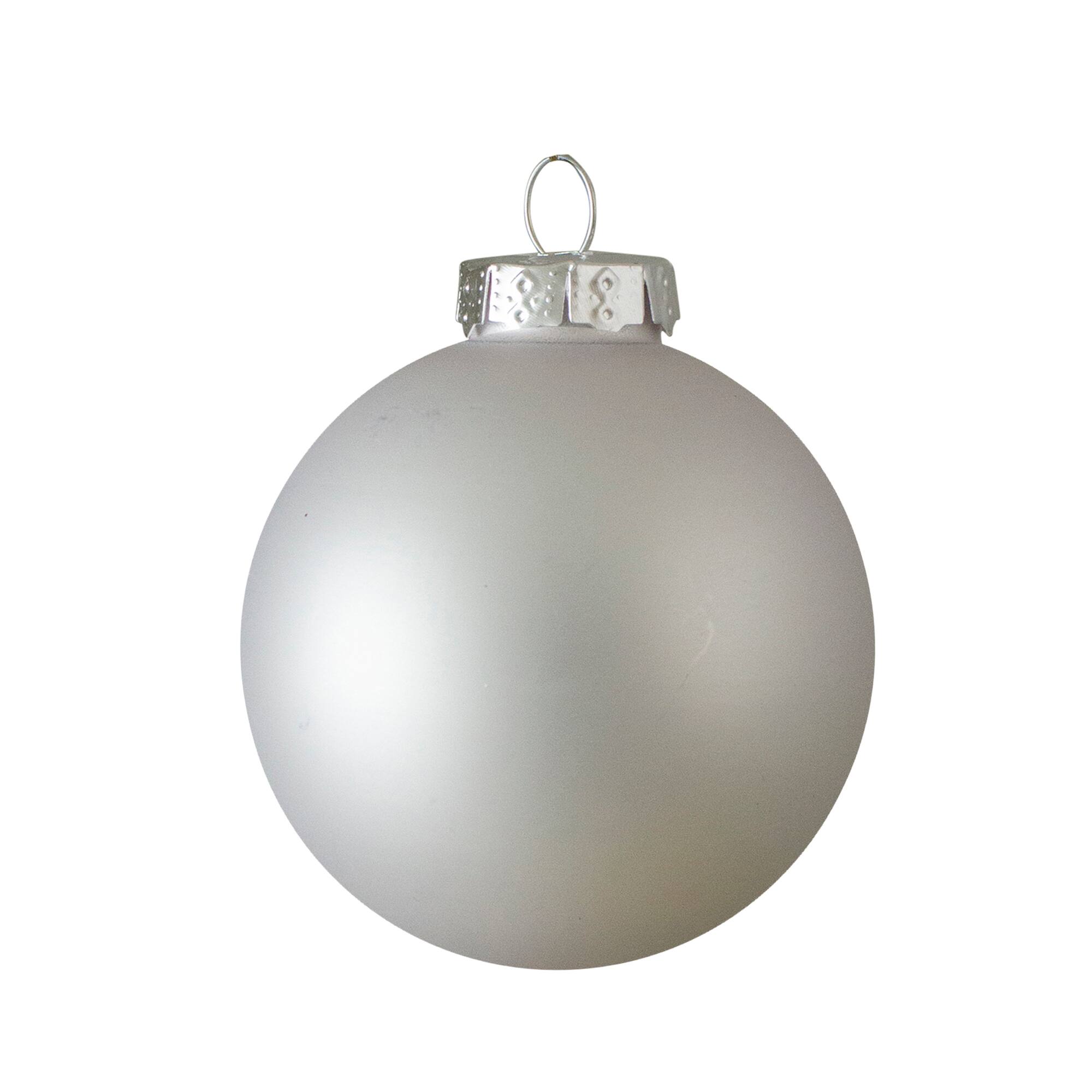 40ct. Shiny &#x26; Matte Silver Glass Ball Ornaments