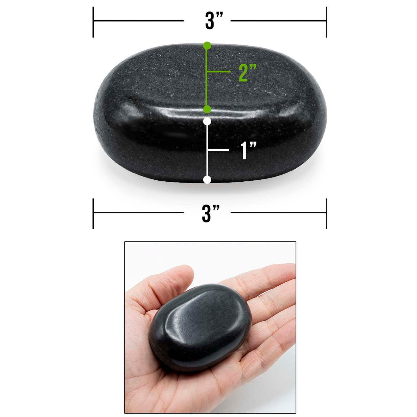 Sorbus Large Black Basalt Hot Stones, 8ct.