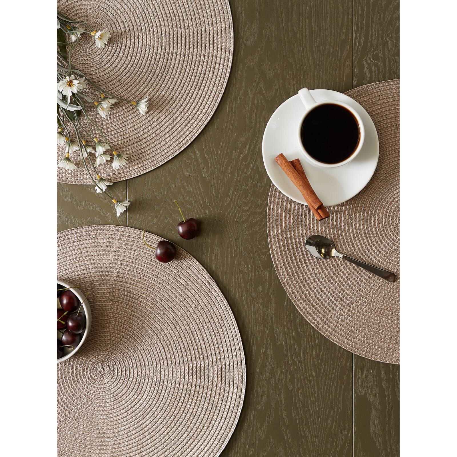 DII&#xAE; Round Plastic Woven Placemats, 6ct.