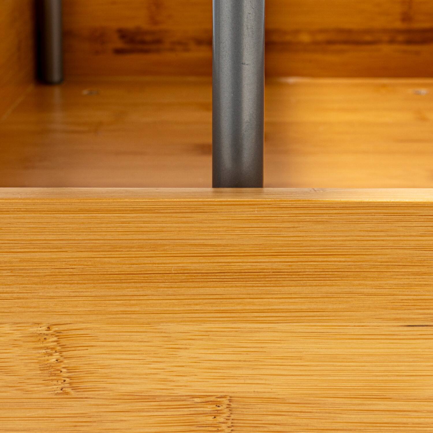 Household Essentials Glidez Steel & Bamboo Slide-Out 2-Tier Storage Organizer