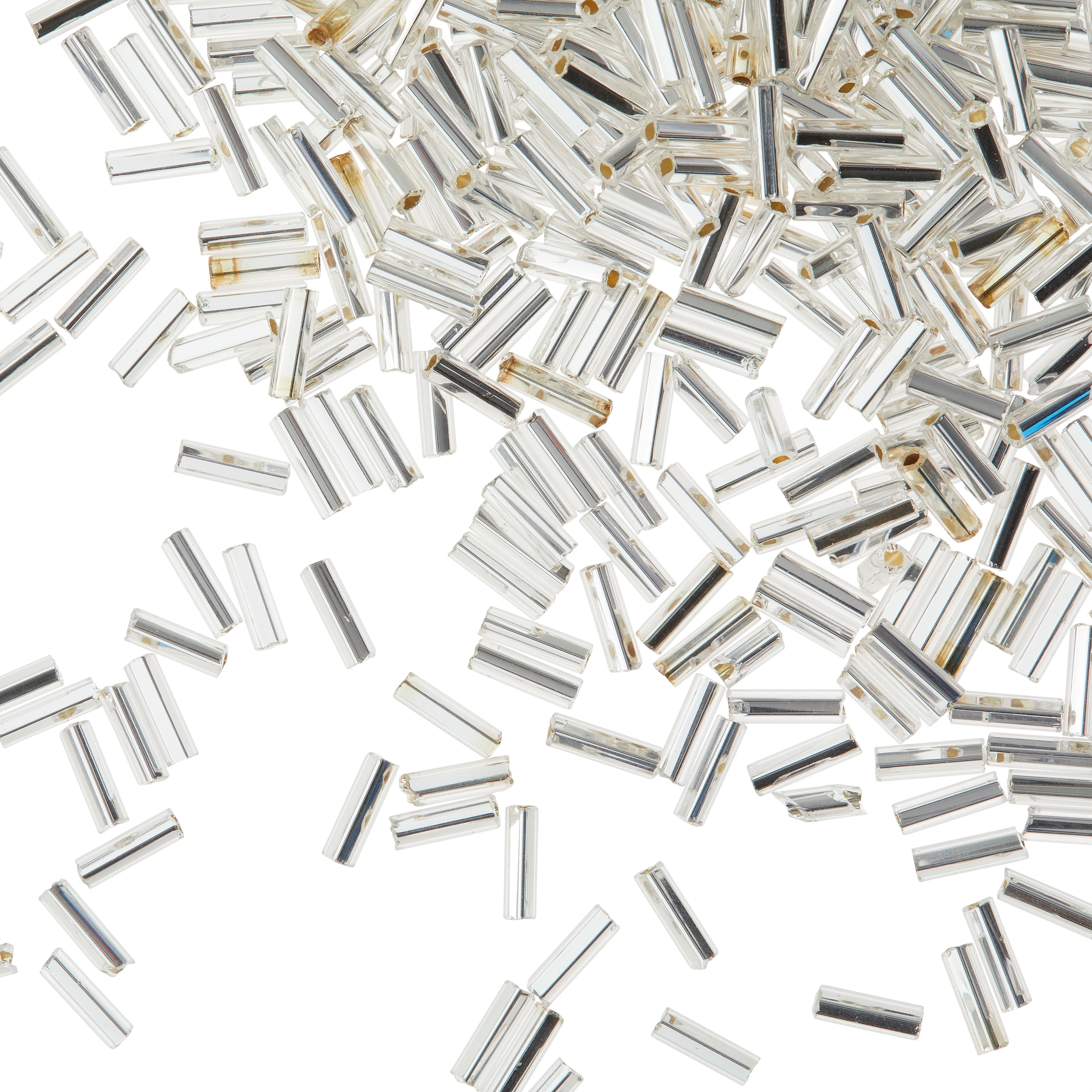 12 Pack: John Bead Crystal Silver Lined Czech Glass Bugle Beads