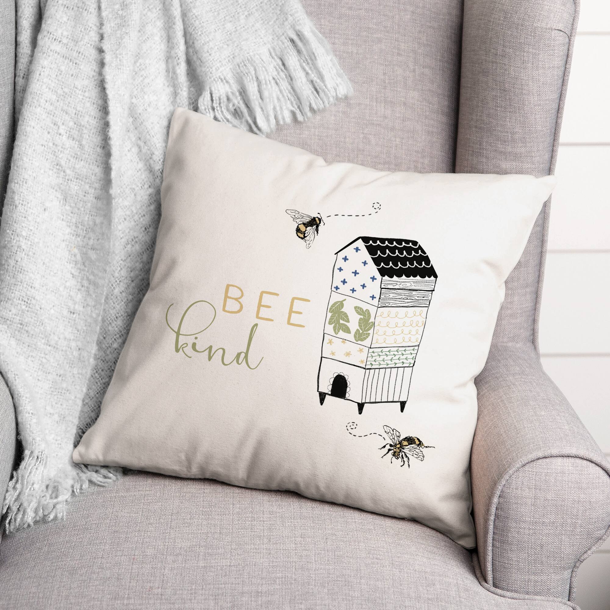 Bee Kind Hive 18" x 18" Throw Pillow