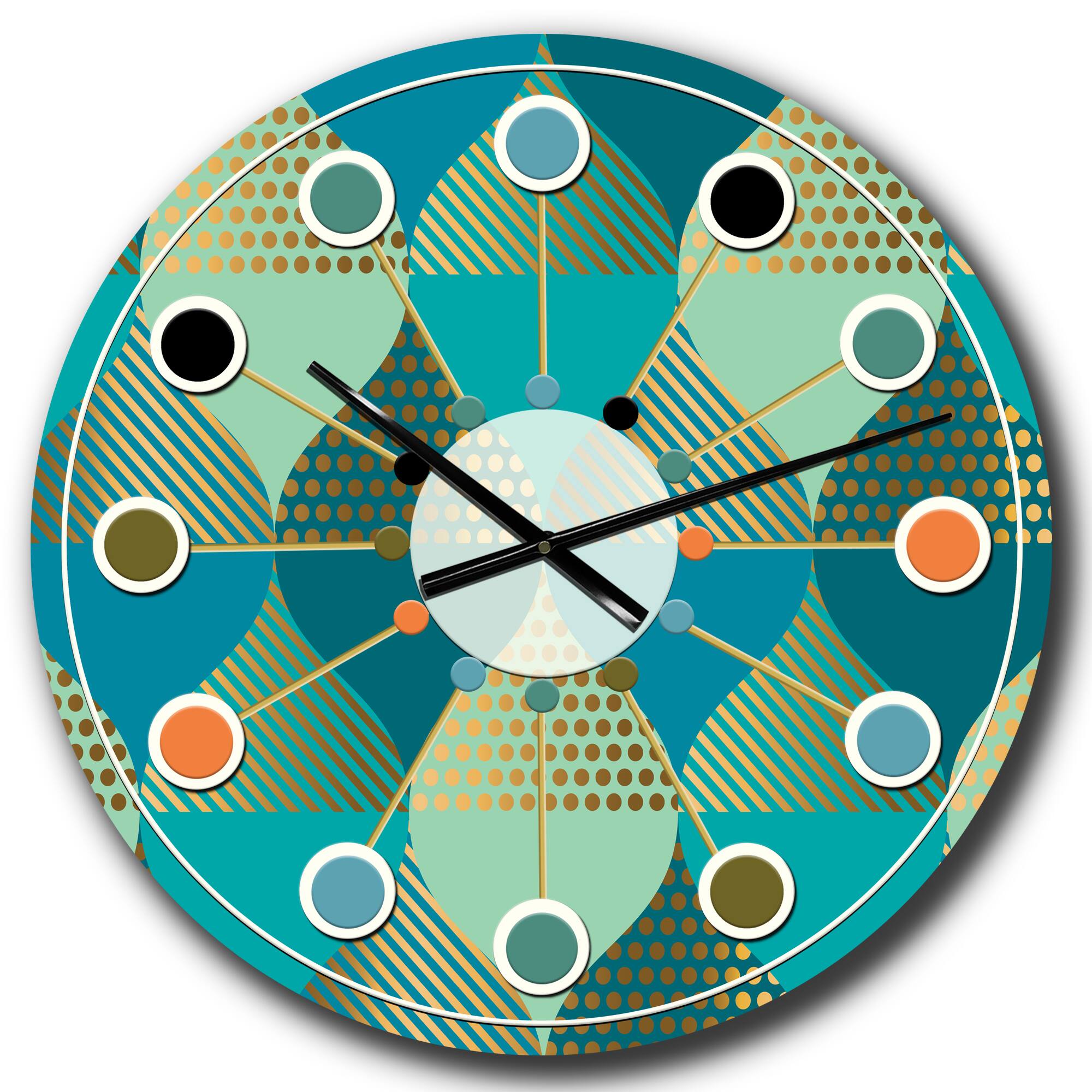 Designart &#x27;Luxury Retro Drops I Mid-Century Modern Wall Clock