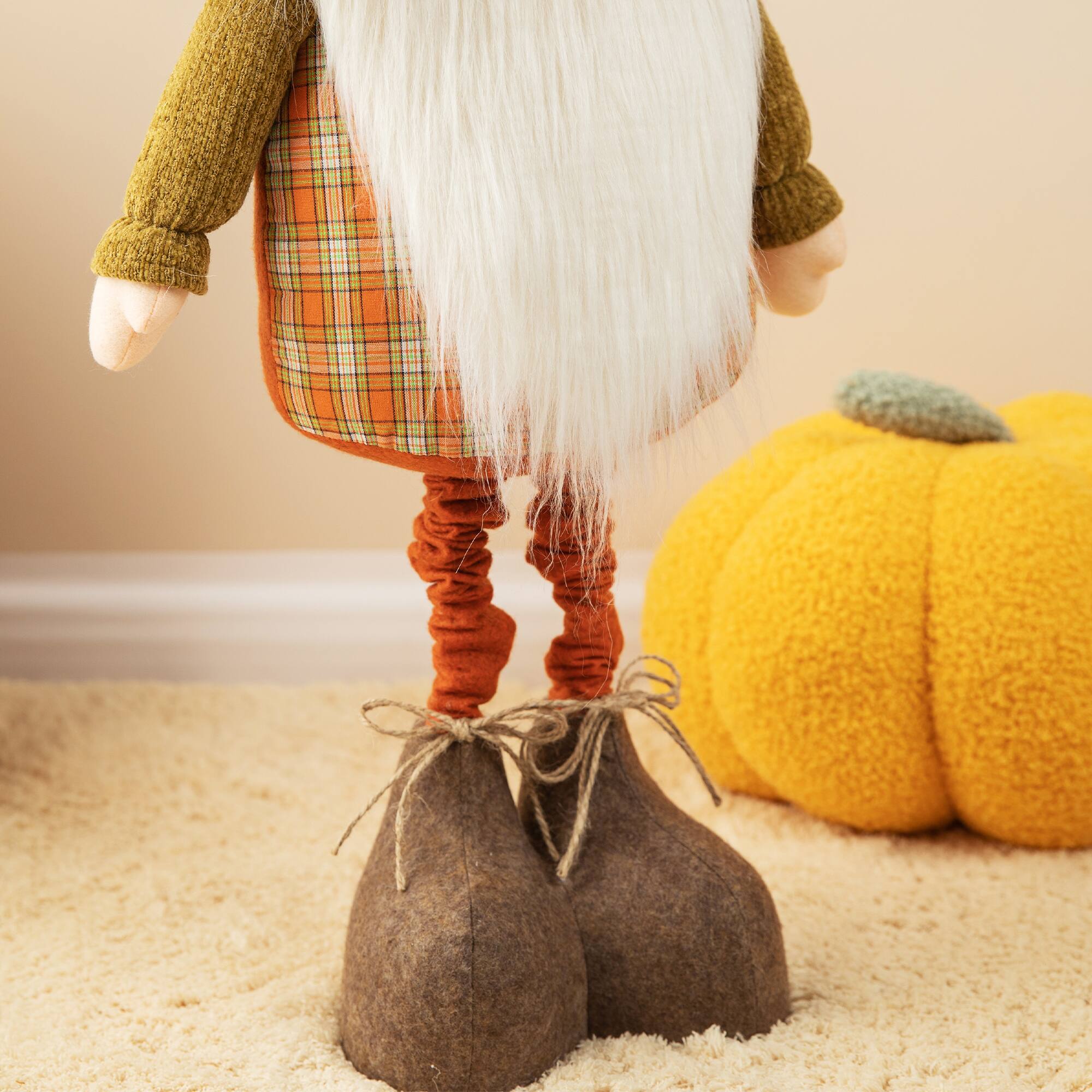 Glitzhome® Telescoped Fabric Fall Gnome Standing Décor