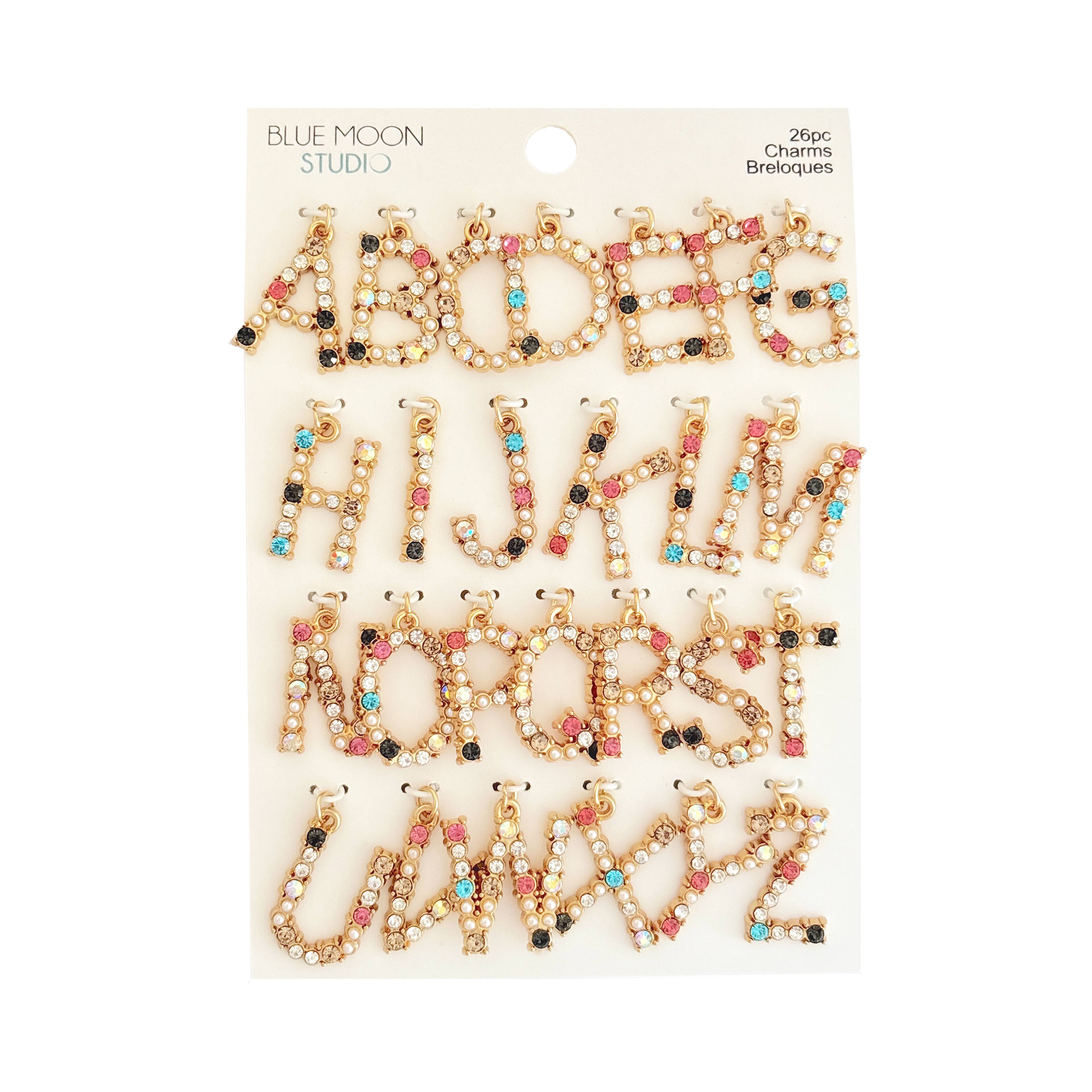 Blue Moon Studio™ Gold-Colored Alphabet Stone Charm Set