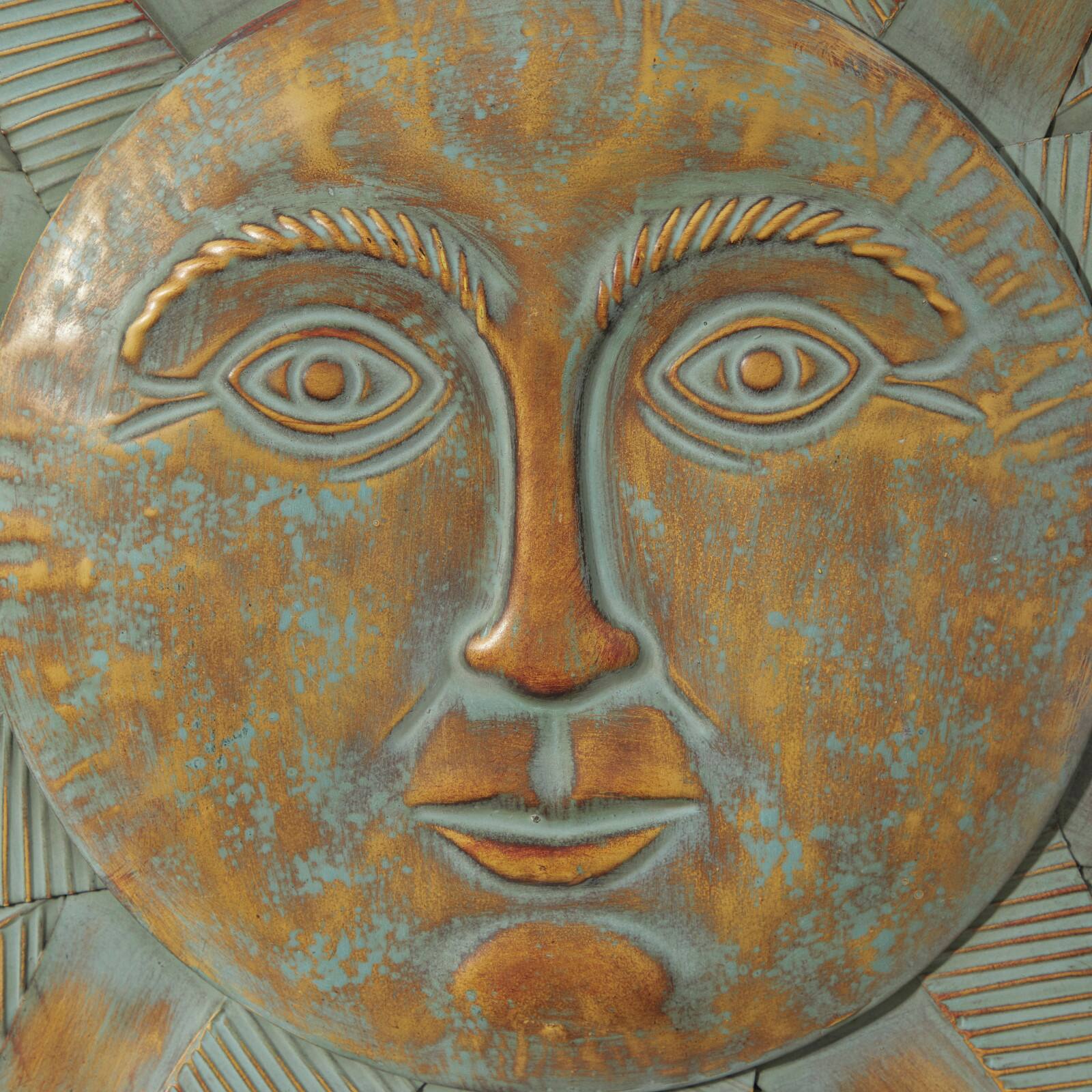 Gray & Gold  Sun Metal Wall Accent