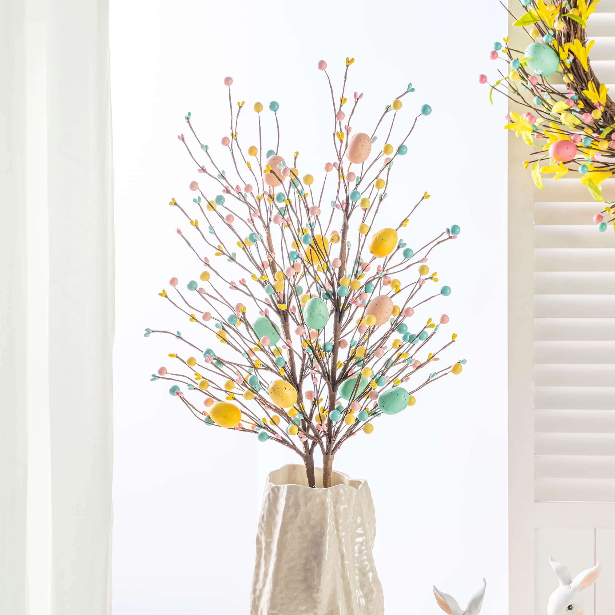 Glitzhome® 28" Easter Berries & Eggs Picks Set