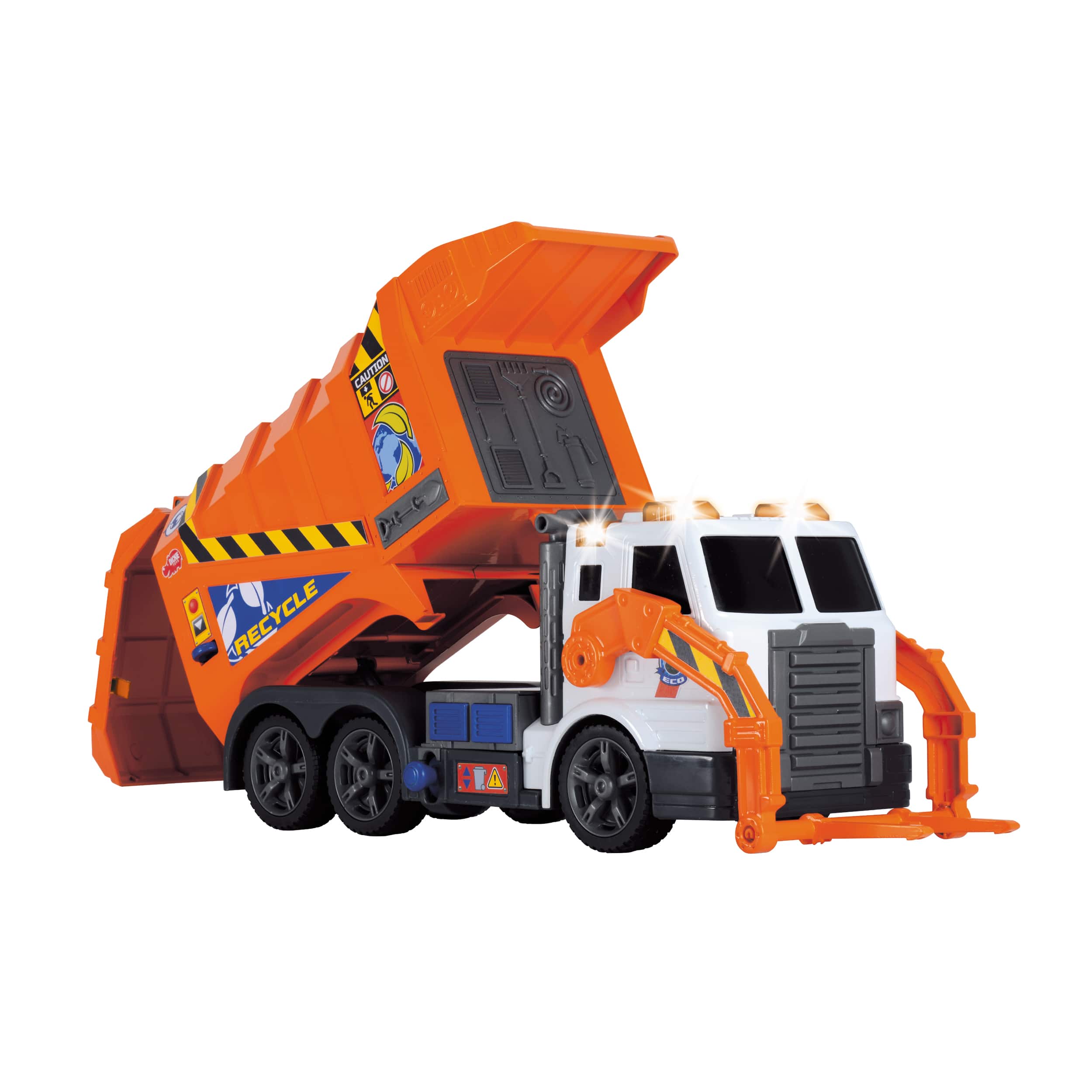 orange garbage truck