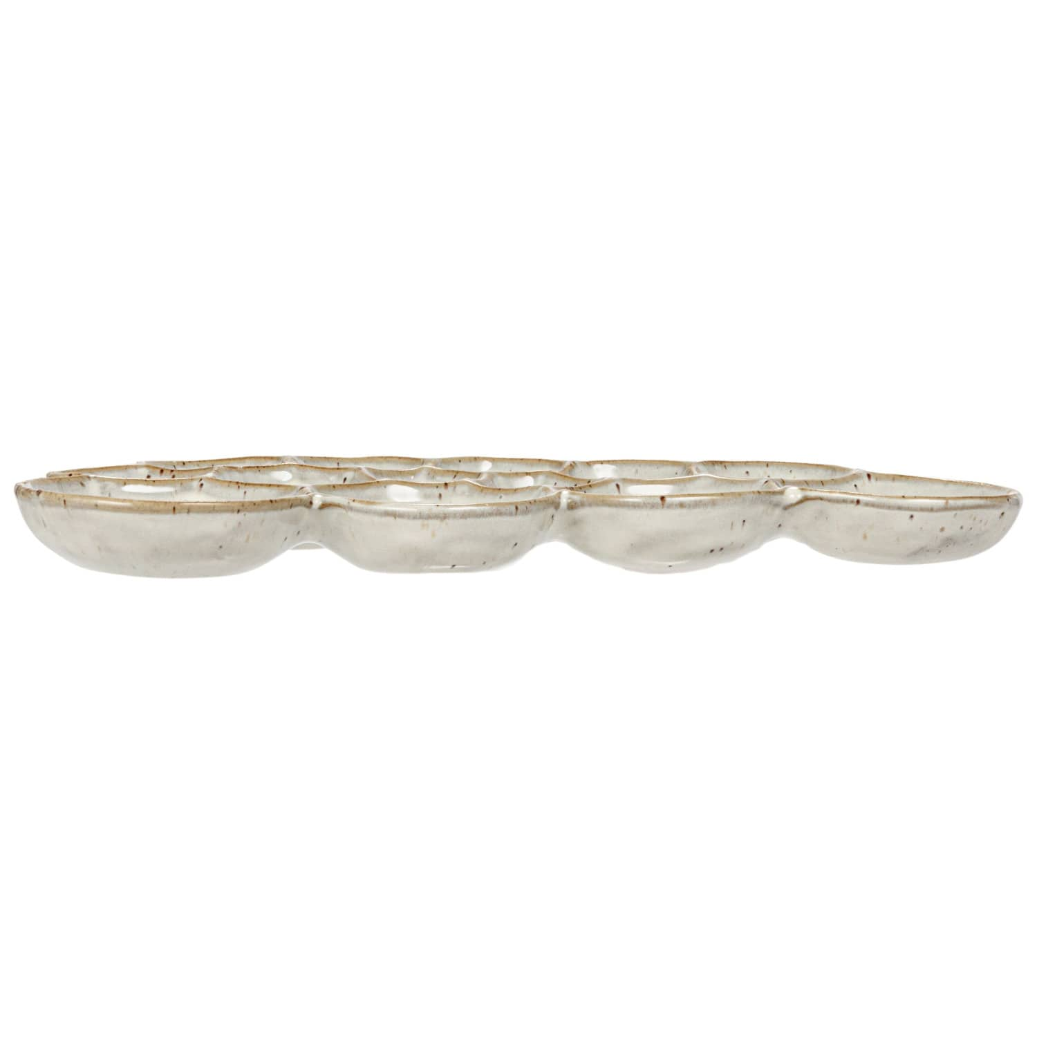 White Speckled 13-Section Stoneware Dish