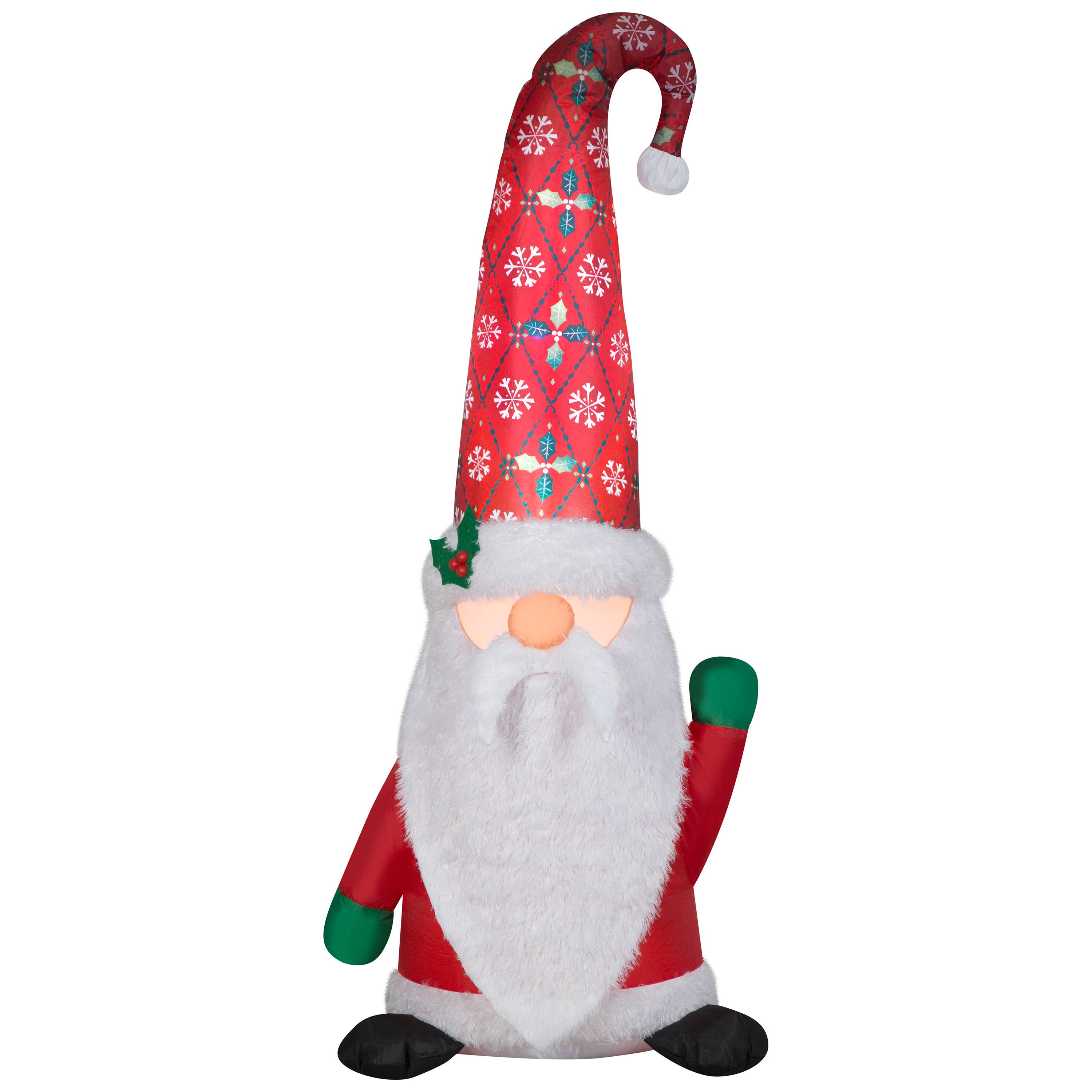 5ft. Airblown® Inflatable Christmas Gnome with Damask Cap