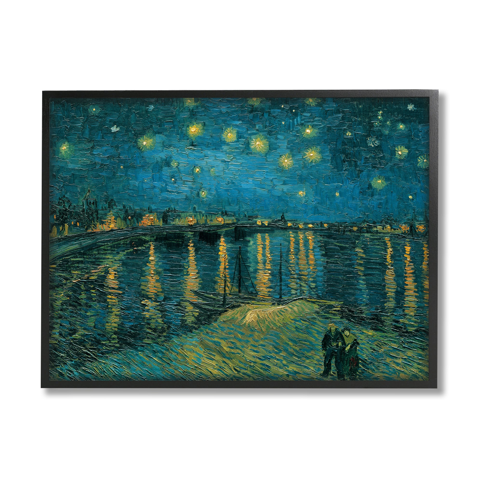 Stupell Industries Classic Starry Night Over the Rhone Van Gogh Painting in Black Frame Wall Art