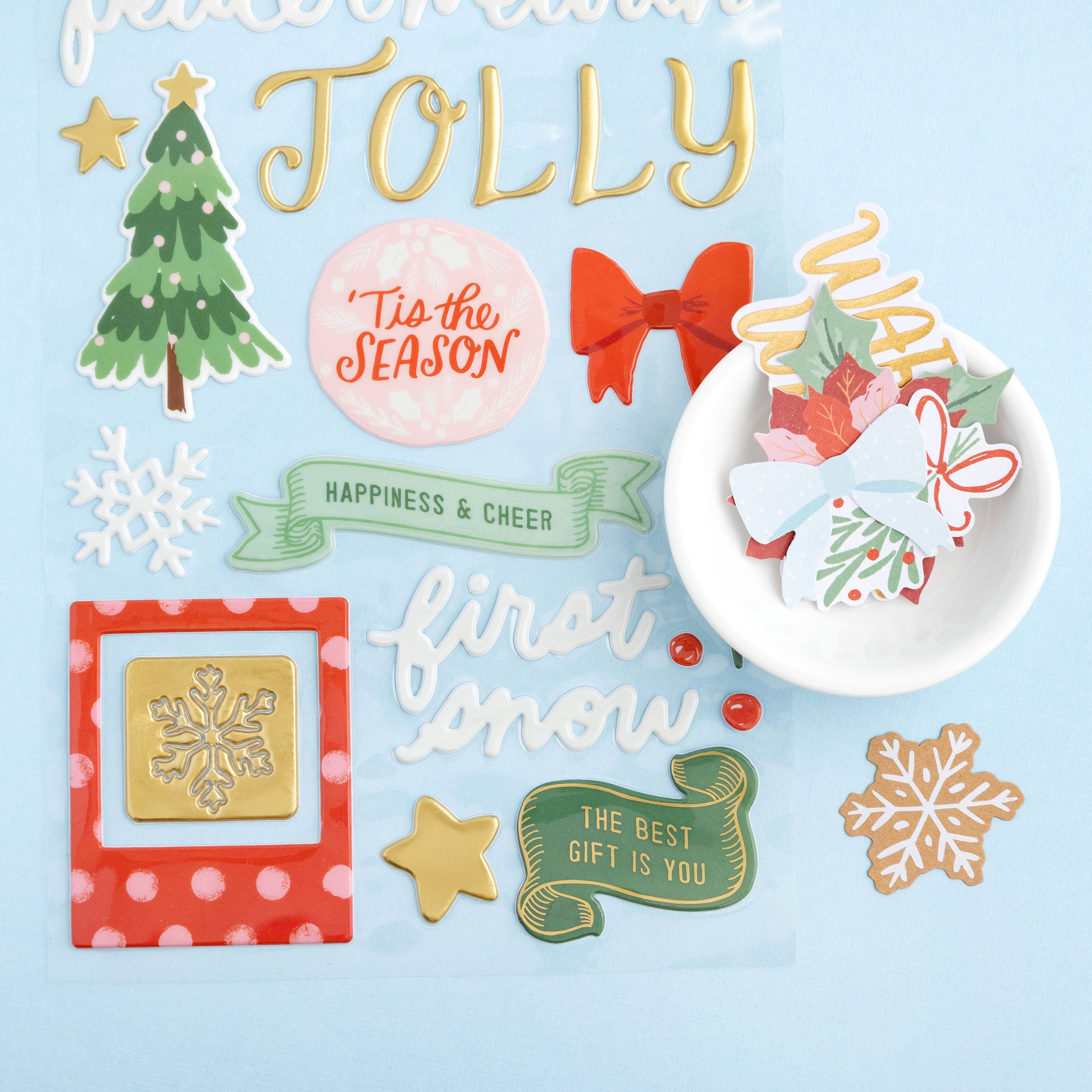 Mittens &#x26; Mistletoe Thickers&#x2122; All is Bright Phrase Stickers