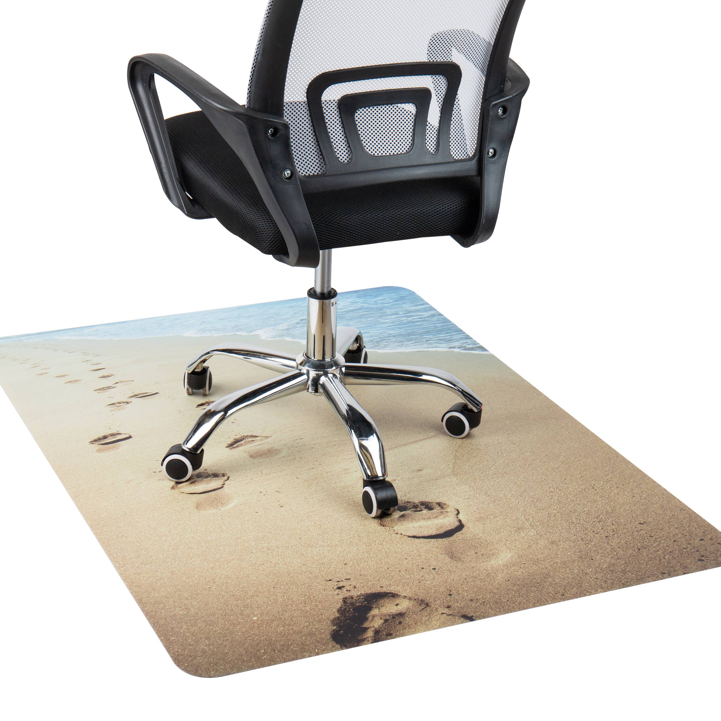 Mind Reader 9-to-5 Collection Tan Life's a Beach Art Office Chair Mat