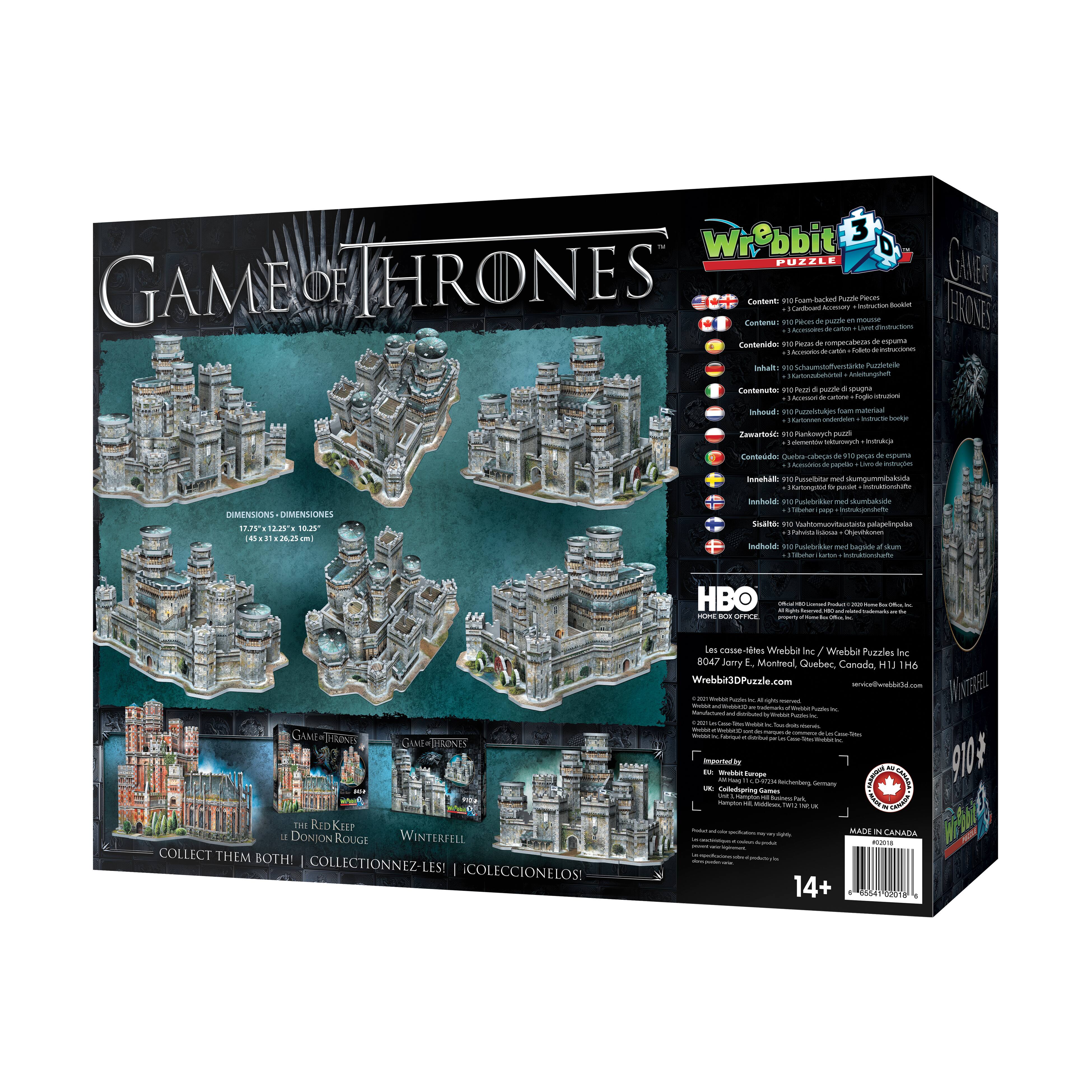 Game of Thrones - 2 3D Puzzles: The Red Keep and Winterfell: 1755 Pcs