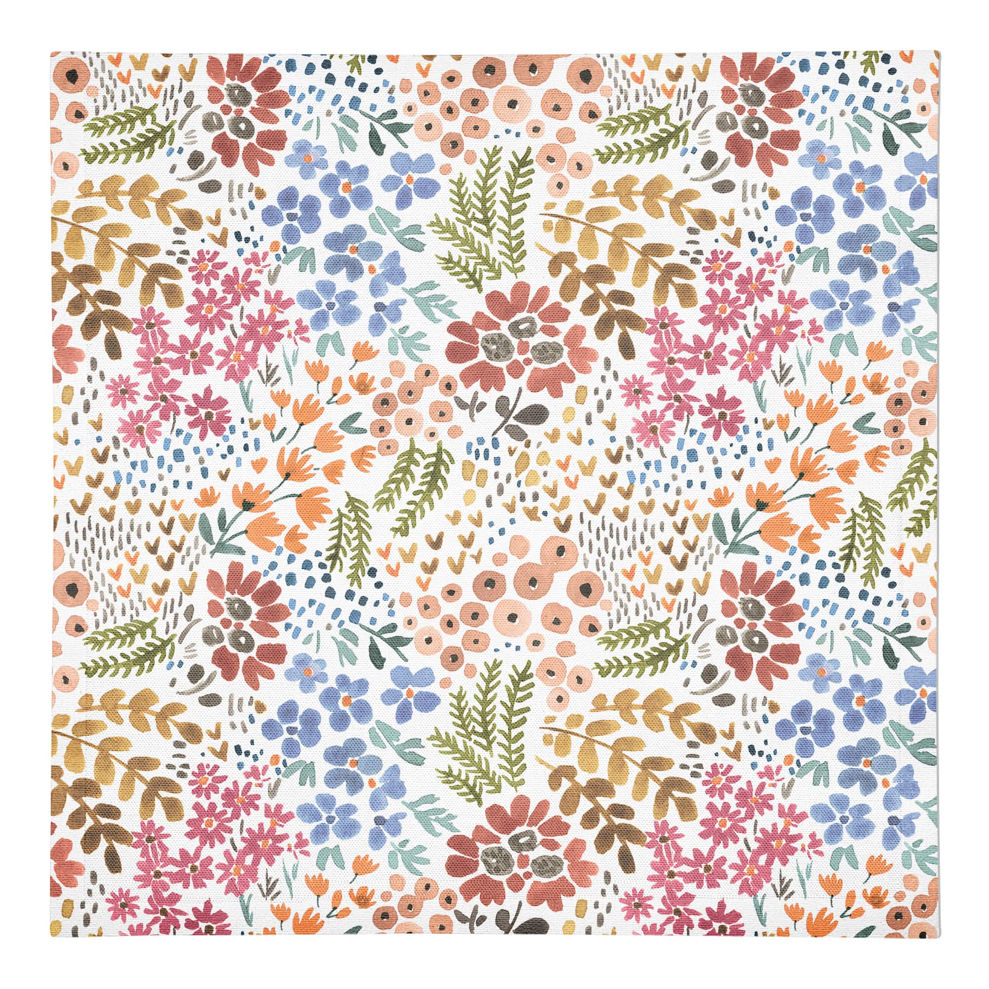 Bright Multi Floral 10" x 10" Cotton Twill Napkin