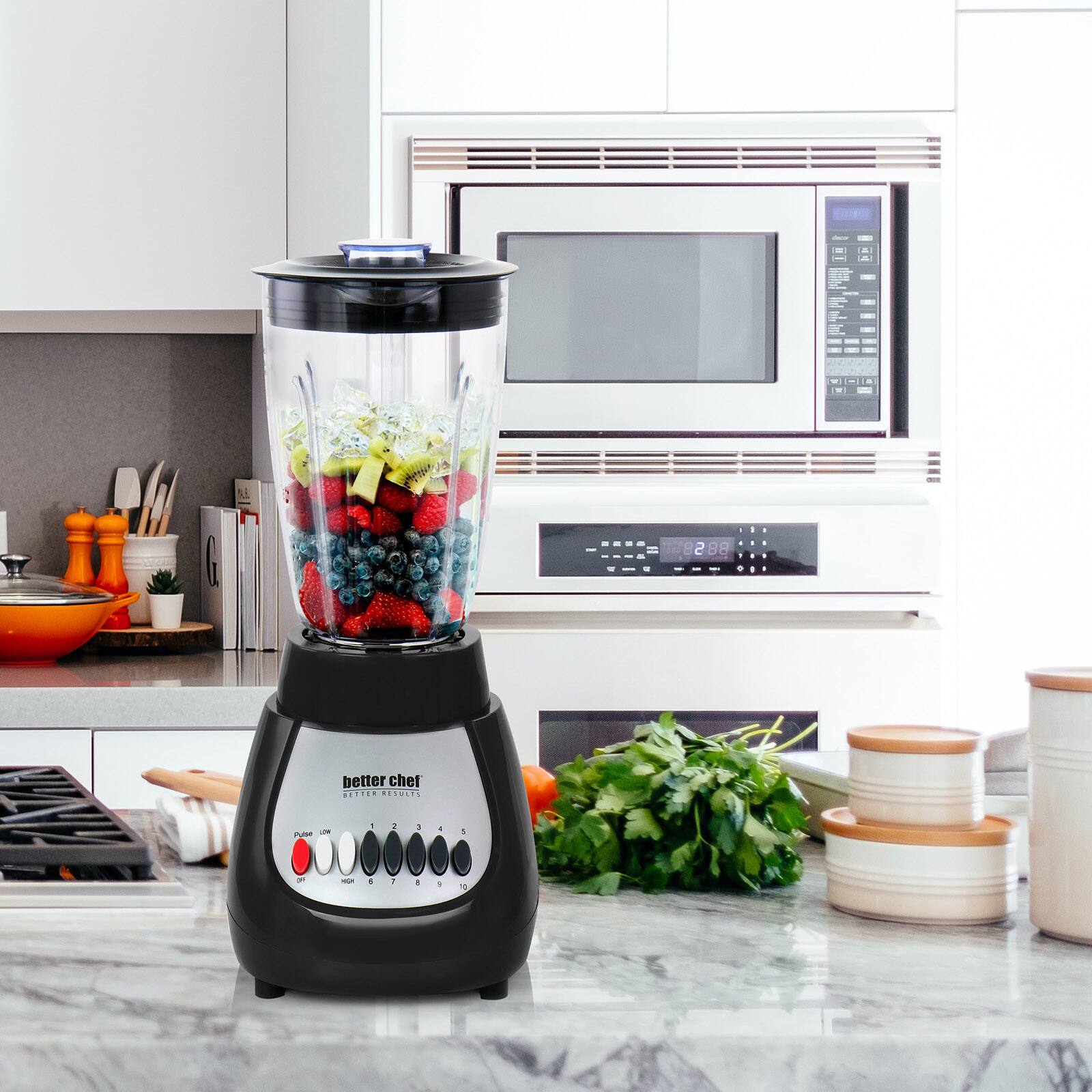 Better Chef Black 50oz. 10-Speed 350-Watt Plastic Jar Blender