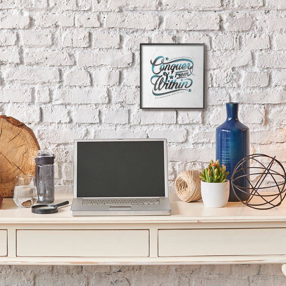 Stupell Industries Conquer From Within Wall Art in Black Frame