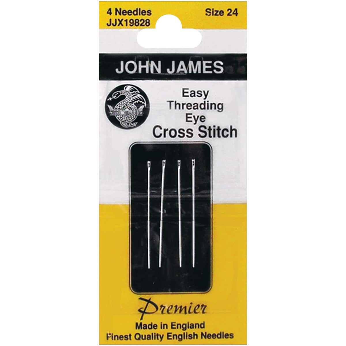 Colonial Needle John James Easy Size 24 Threading Calyx Eye Hand Needles, 4ct.
