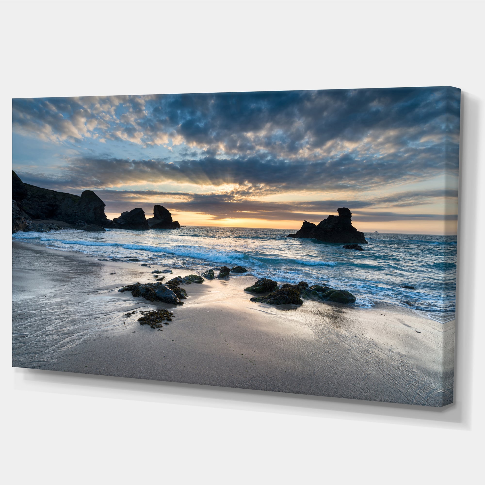 Designart - Beautiful Porthcothan Bay - Seashore Canvas Art Print