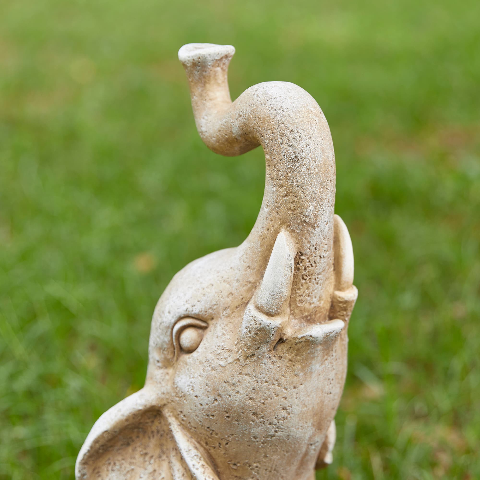 Glitzhome® 18" Faux Granite & Mosaic Sitting Elephant Statue