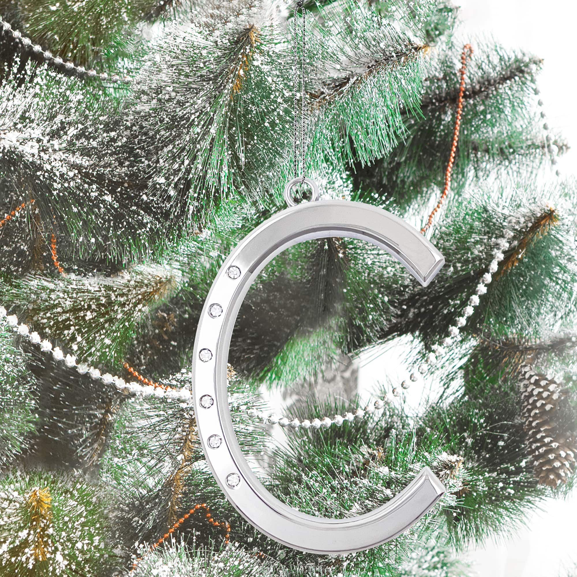 Metal Monogram Ornament with Rhinestones by Ashland&#xAE;