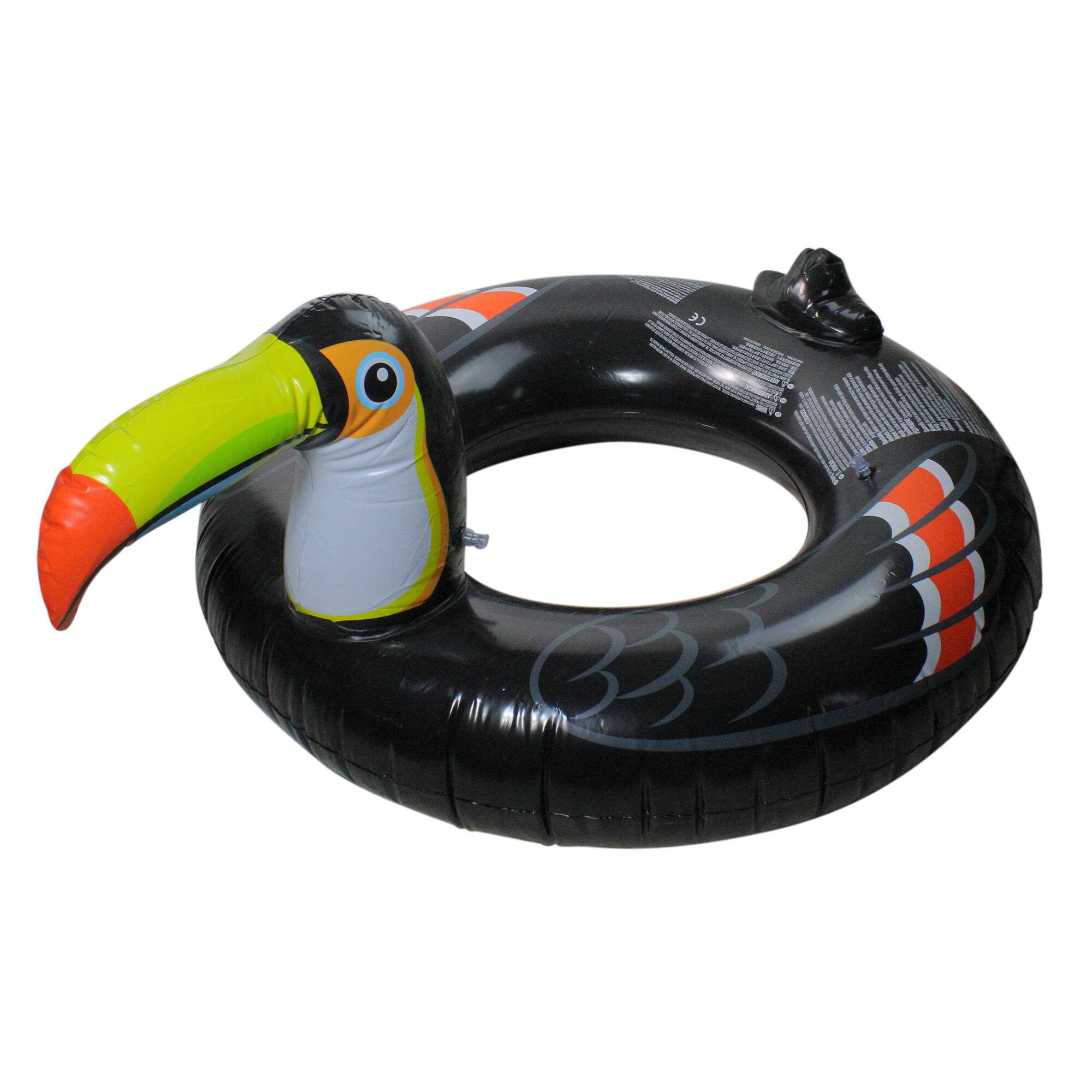 52&#x22; Black Jumbo Toucan Inflatable Pool Ring Float