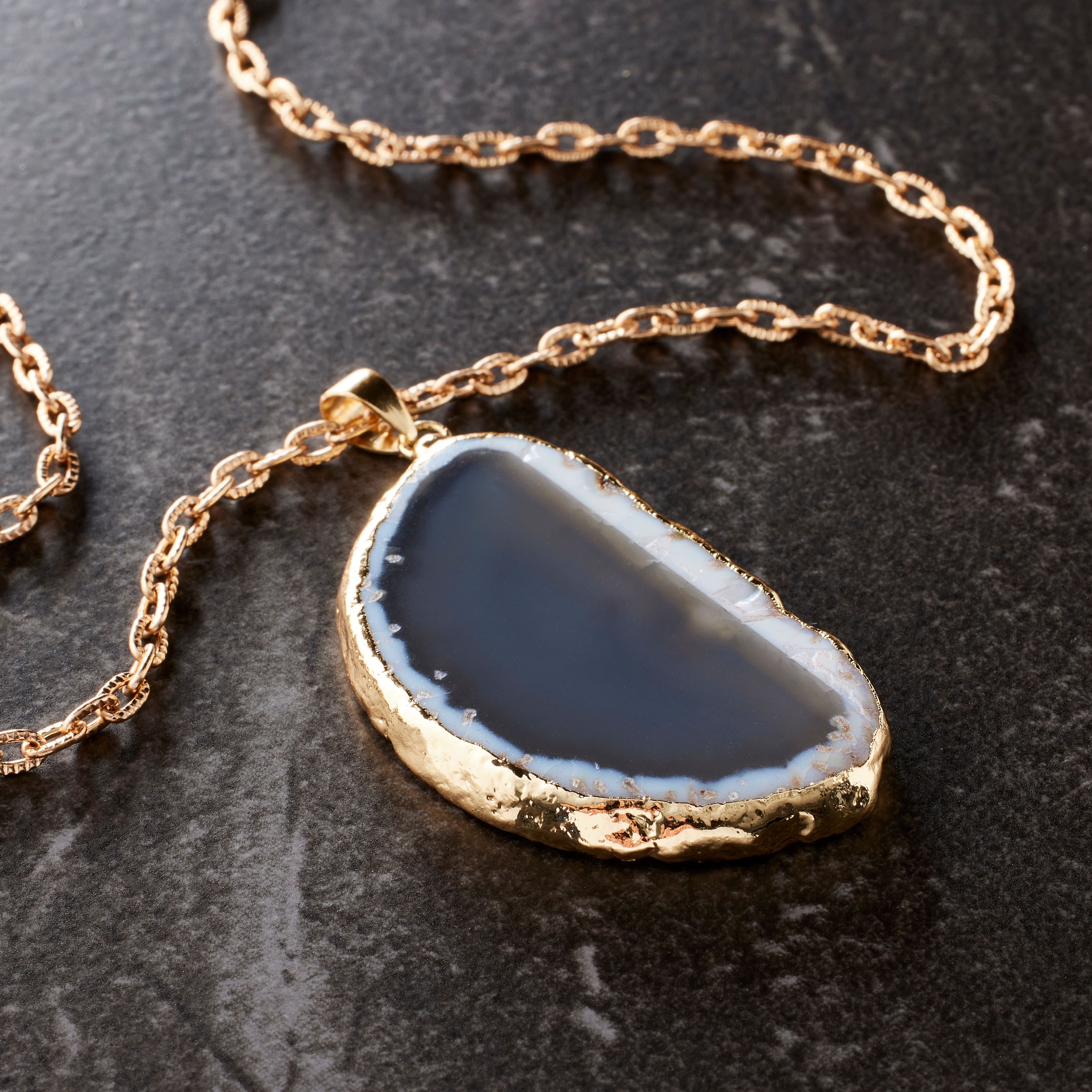 Natural Teardrop Agate Pendant by Bead Landing™