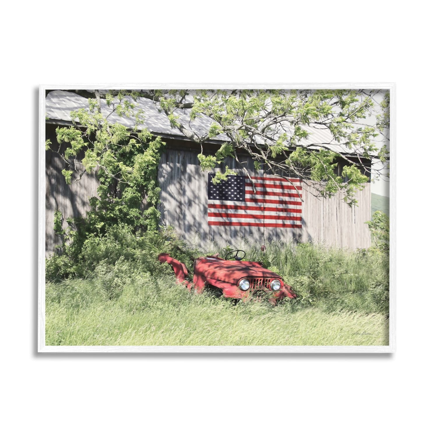 Stupell Industries Americana Lush Country Greenery Framed Giclee Art