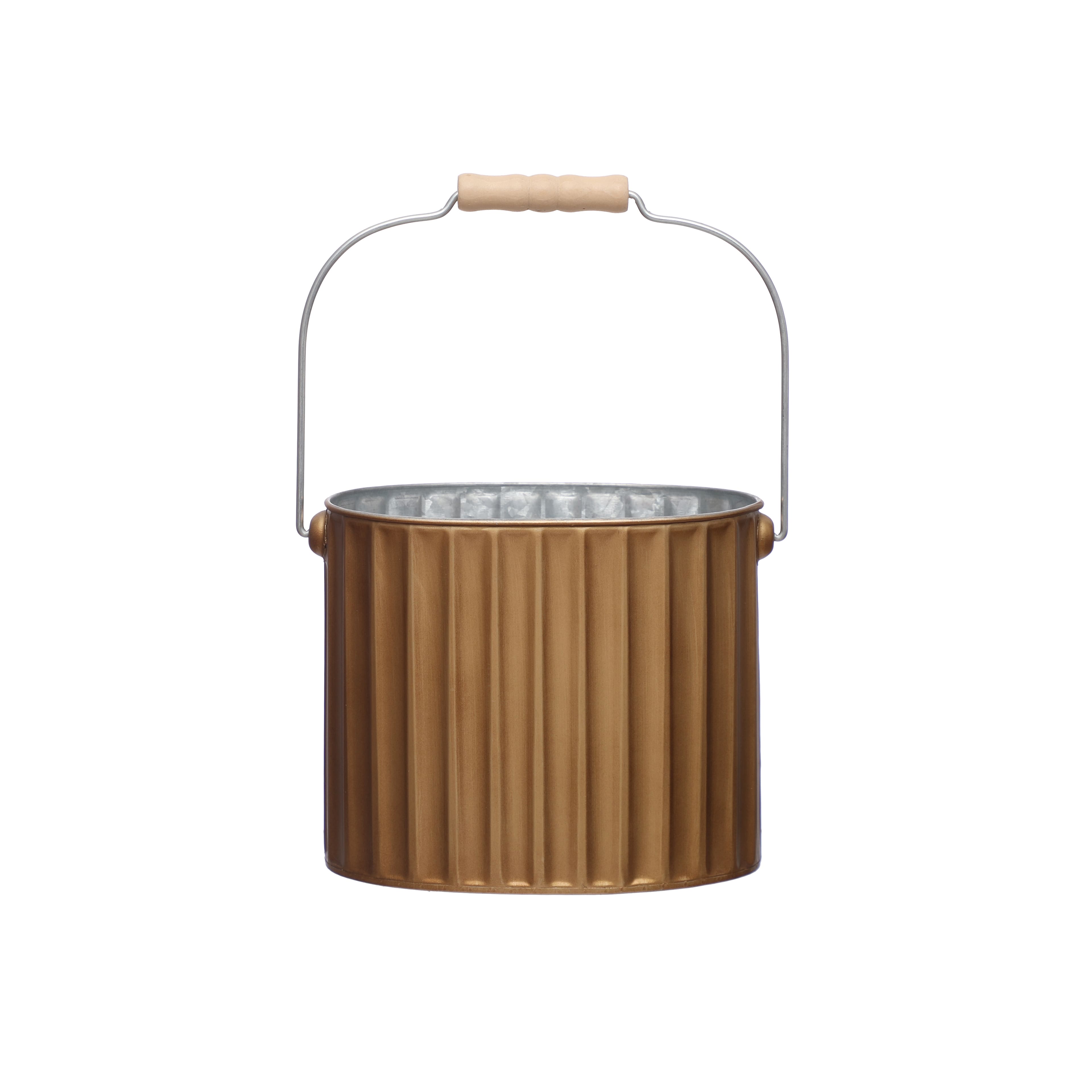 6&#x22; Gold Ribbed Metal Bucket by Ashland&#xAE;