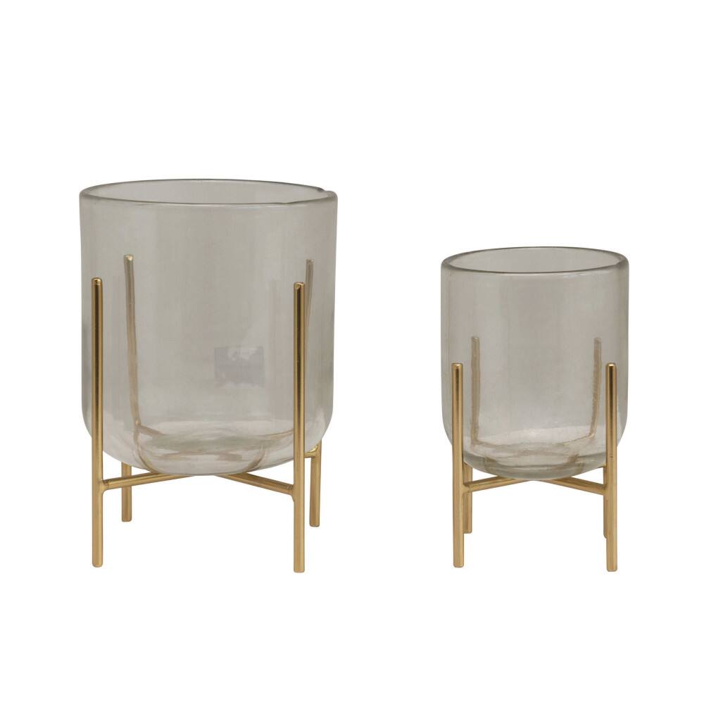 Hello Honey® Gold Finish Vases & Candle Holders With Metal Stands Set