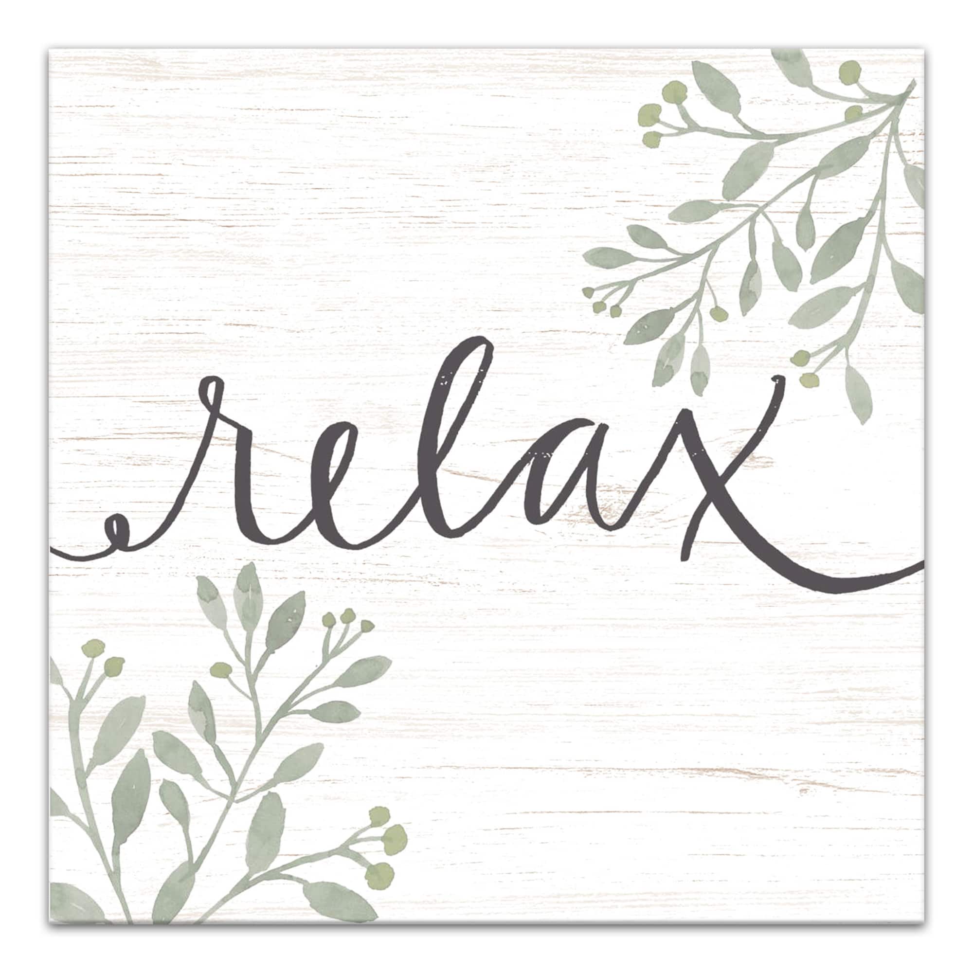 Relax Floral 12" x 12" Canvas Wall Art