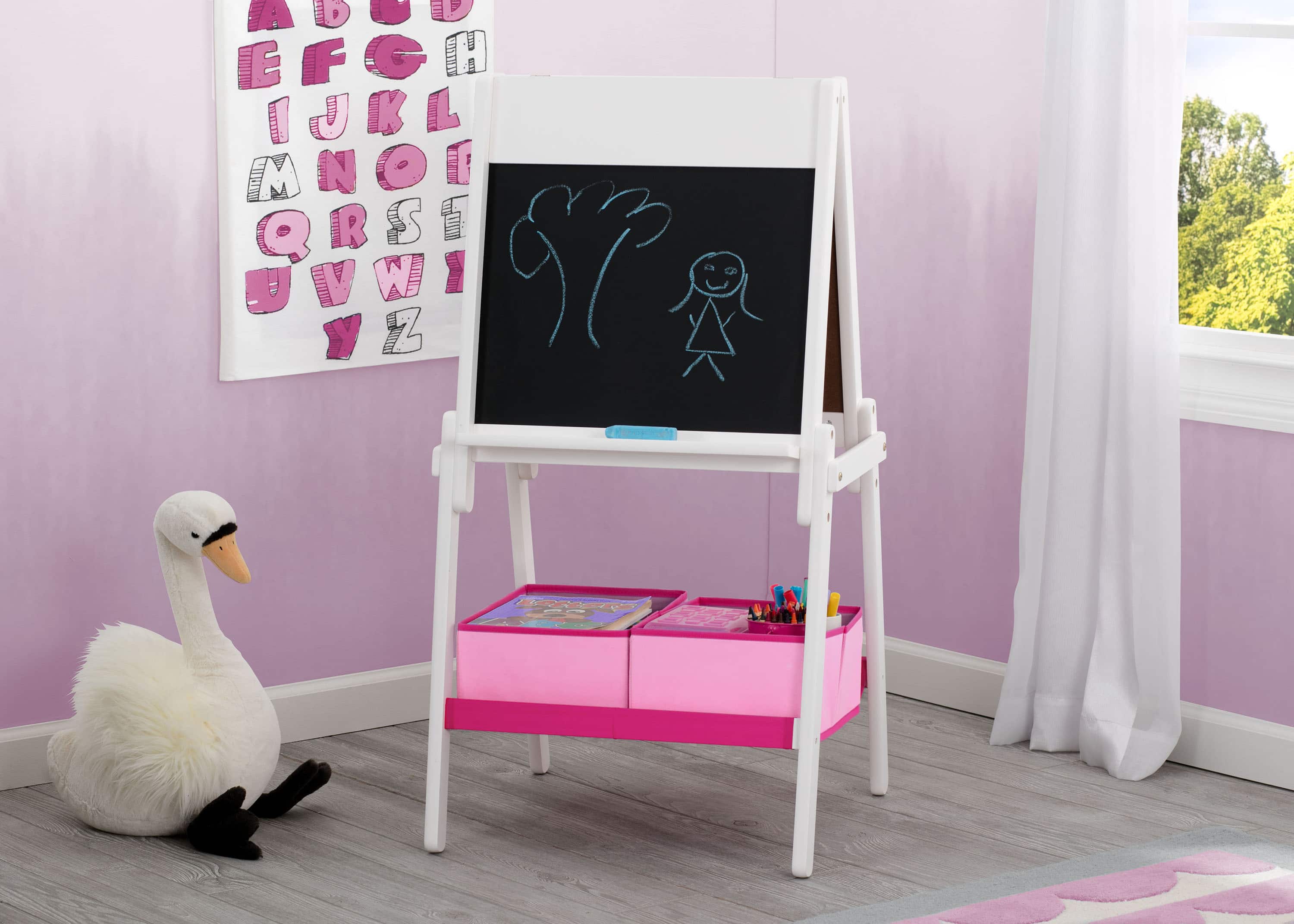My Size White Double Sided Storage Easel 