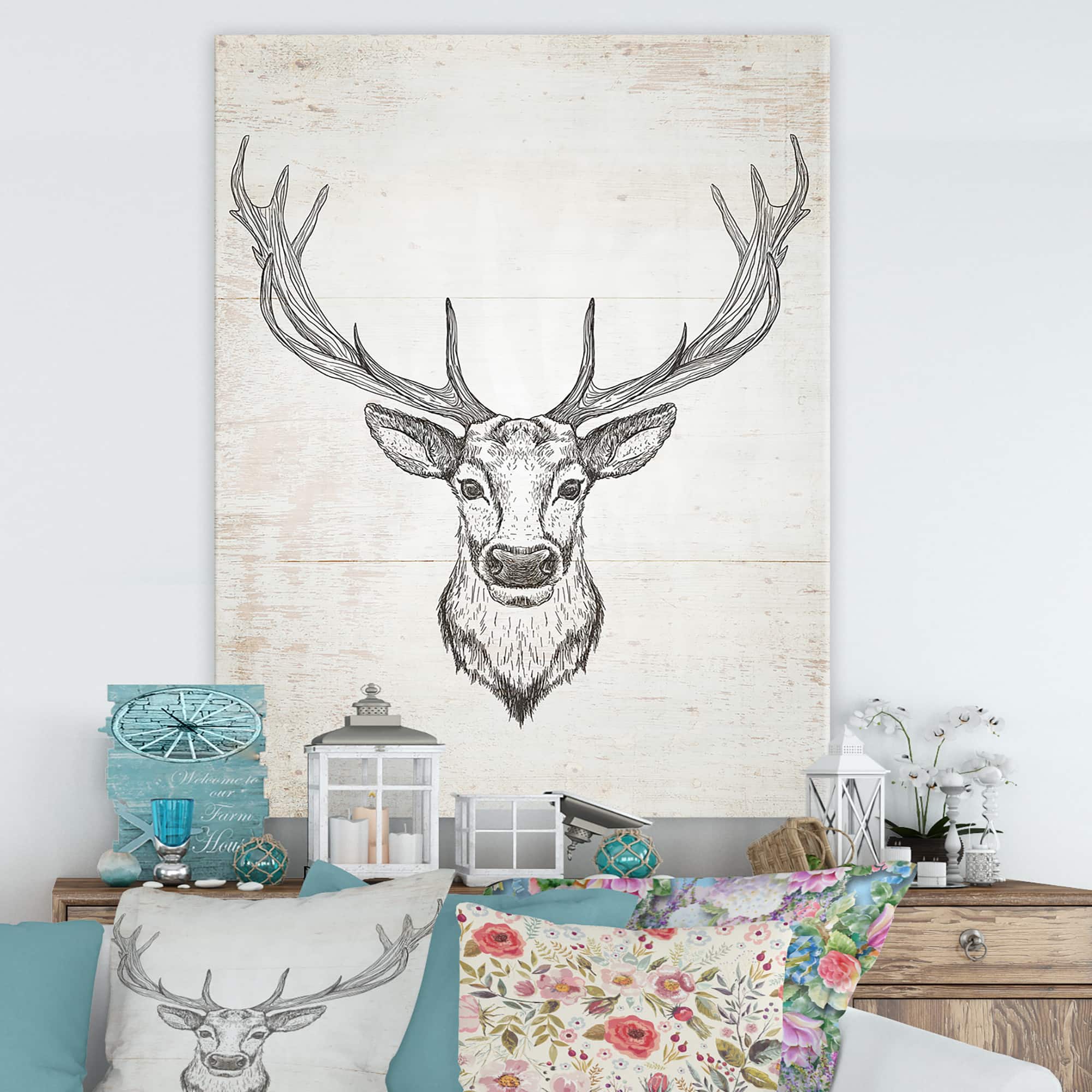 Designart - Deer Wild and Beautiful II - Wildlife Animal Canvas Art