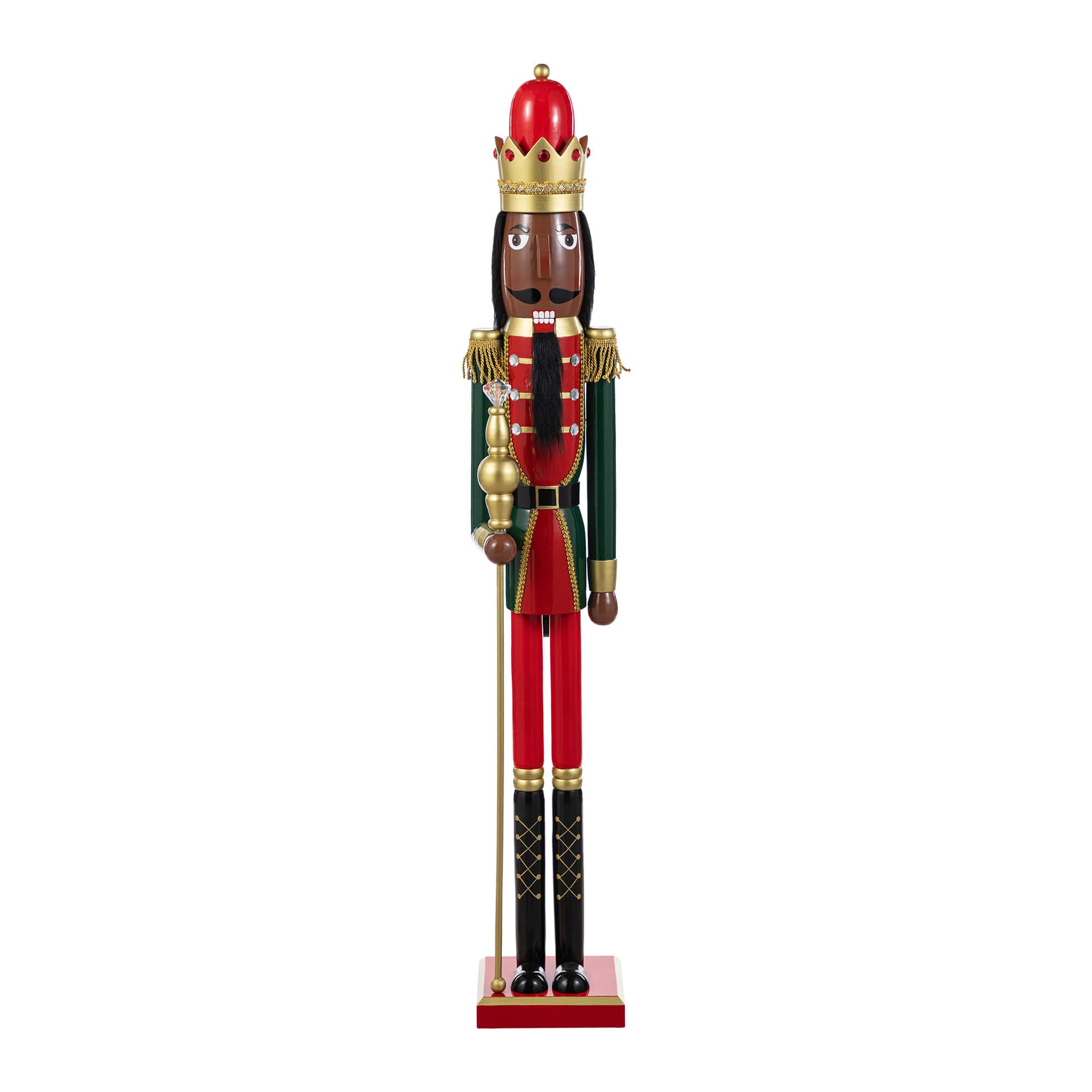 Glitzhome&#xAE; 42&#x22;H Wooden Christmas African American King Nutcracker