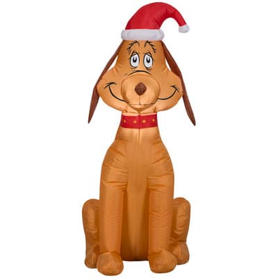 Airblown 3.5ft. Max The Dog Grinch Wearing Santa Hat Inflatable | Michaels