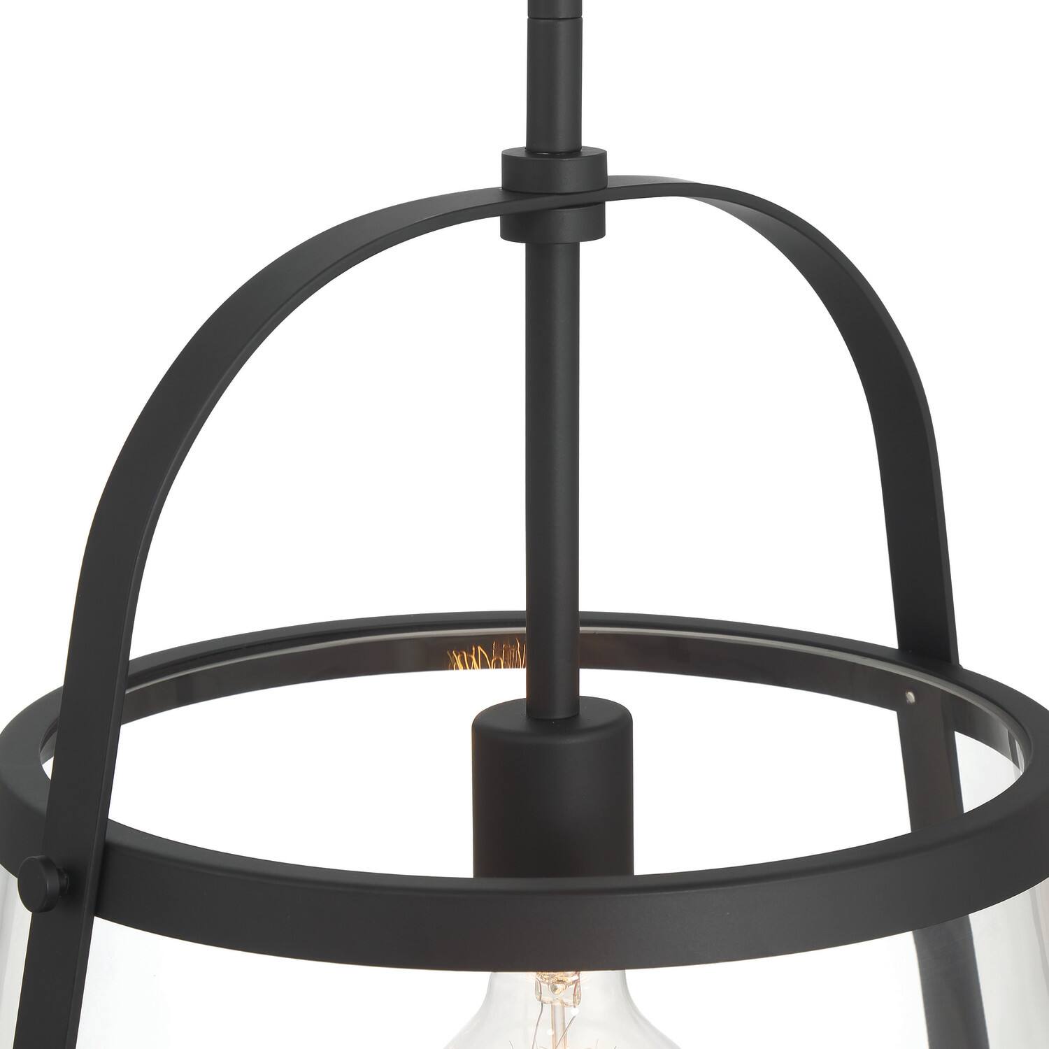 Fallon Black Vintage Metal &#x26; Clear Glass Ceiling Light