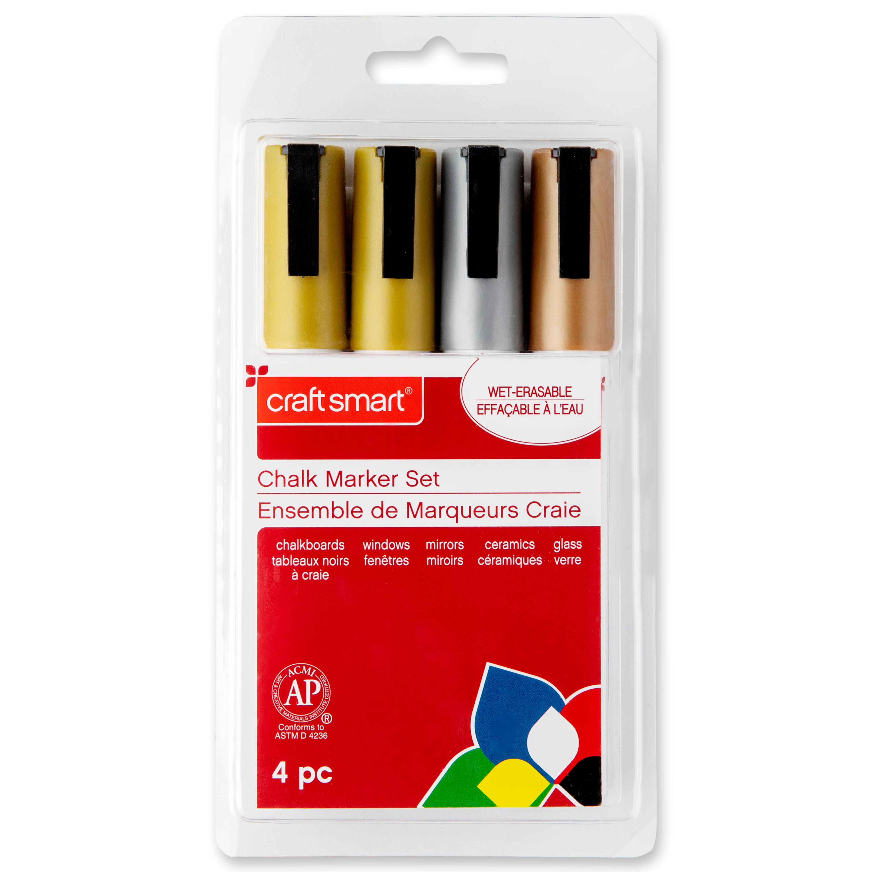 9 Packs: 4 ct. (36 total) Metallic Chalk Marker Set by Craft Smart&#xAE;
