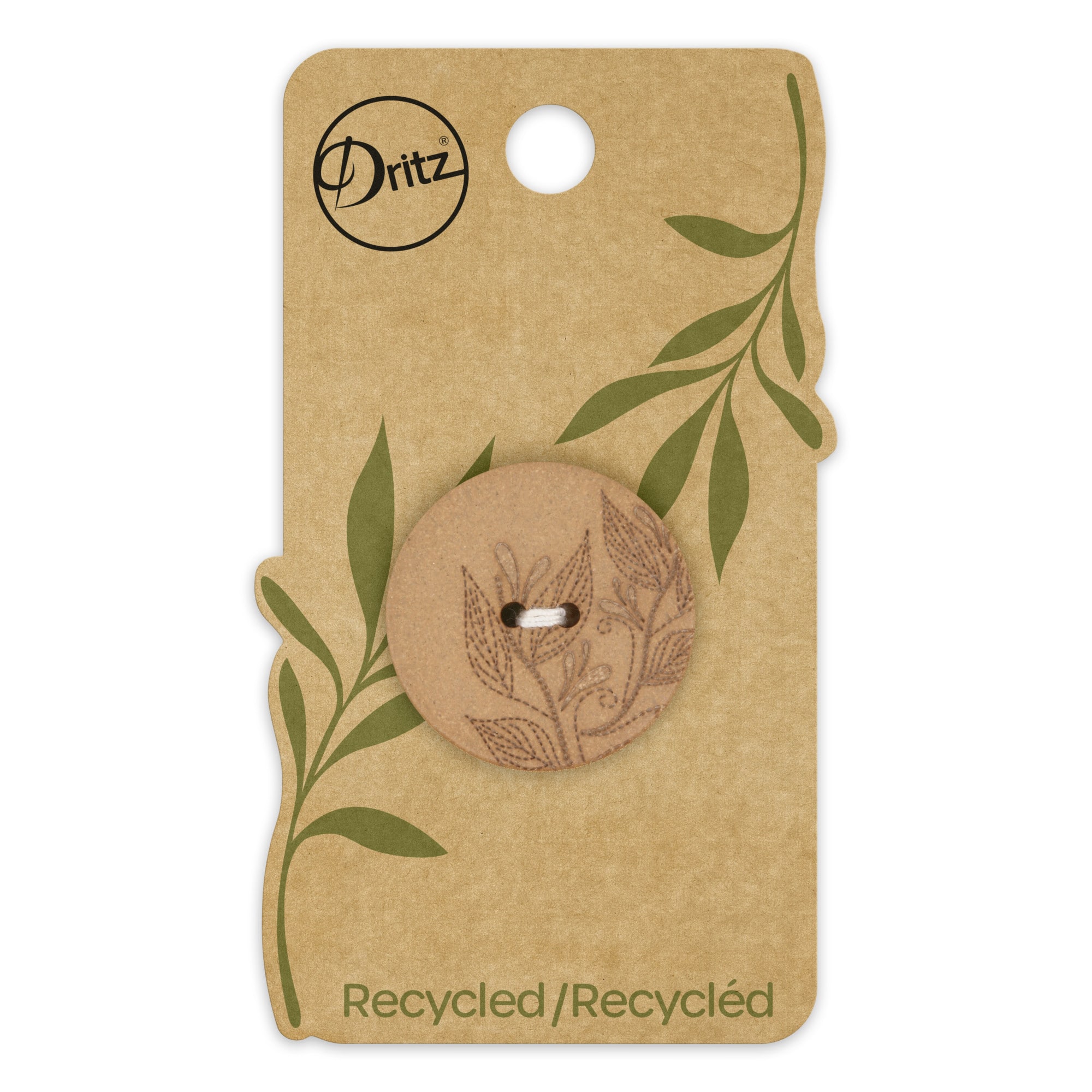 Dritz&#xAE; 28mm Recycled Hemp Round Floral Button, 3ct.