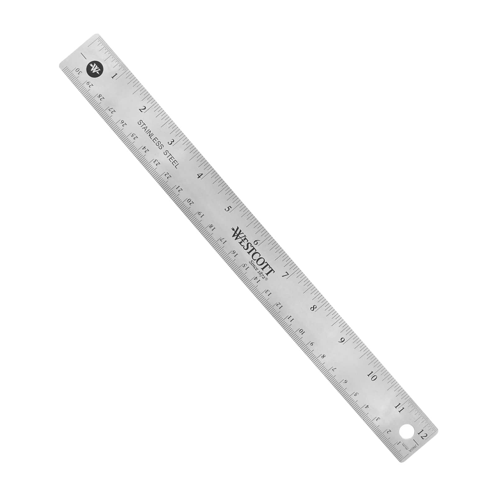 Westcott 12 Stainless Steel Office Ruler With Non Slip Cork Base, Pack of  3